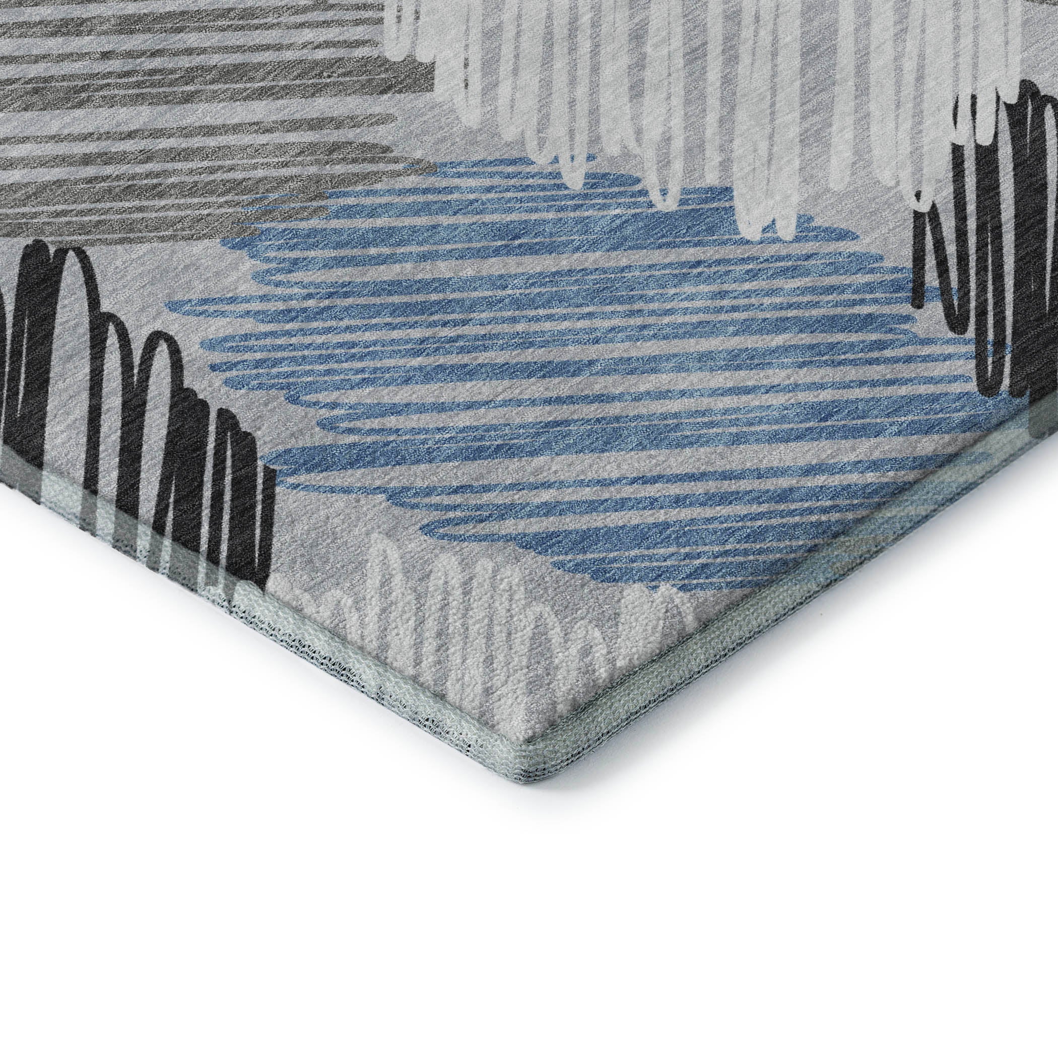 Tbilisi Machine Washable Transitional Blue Rug 1'8" x 2'6" #shape_Rectangle