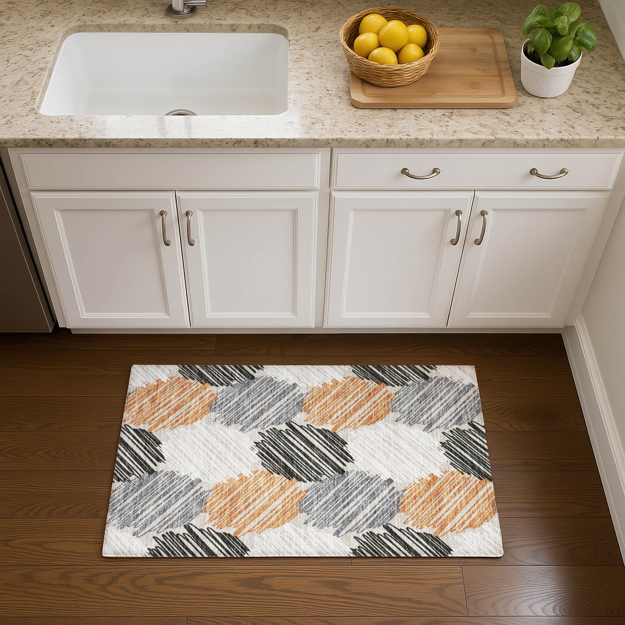 Tbilisi Machine Washable Transitional Copper Orange Rug 1'8" x 2'6" #shape_Rectangle