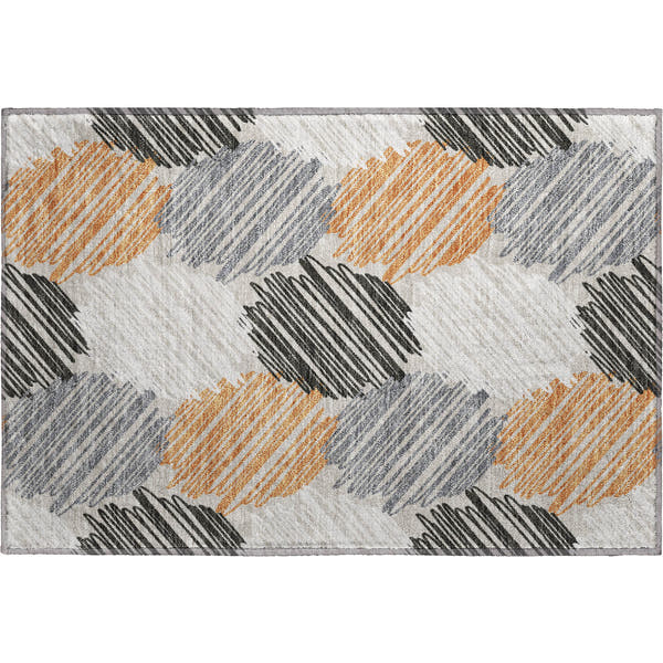 Tbilisi Machine Washable Transitional Copper Orange Rug 1'8" x 2'6"