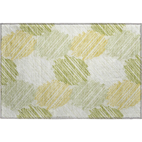 Tbilisi Machine Washable Transitional Green Rug 1'8" x 2'6"