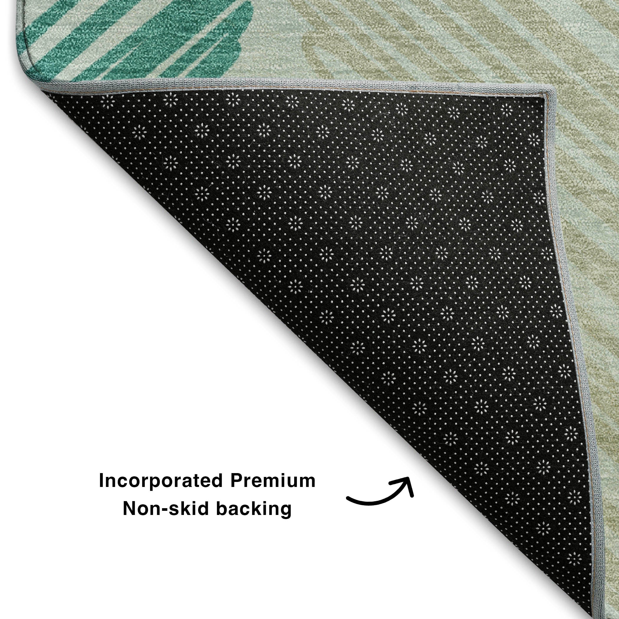 Tbilisi Machine Washable Transitional Teal Rug 1'8" x 2'6" #shape_Rectangle