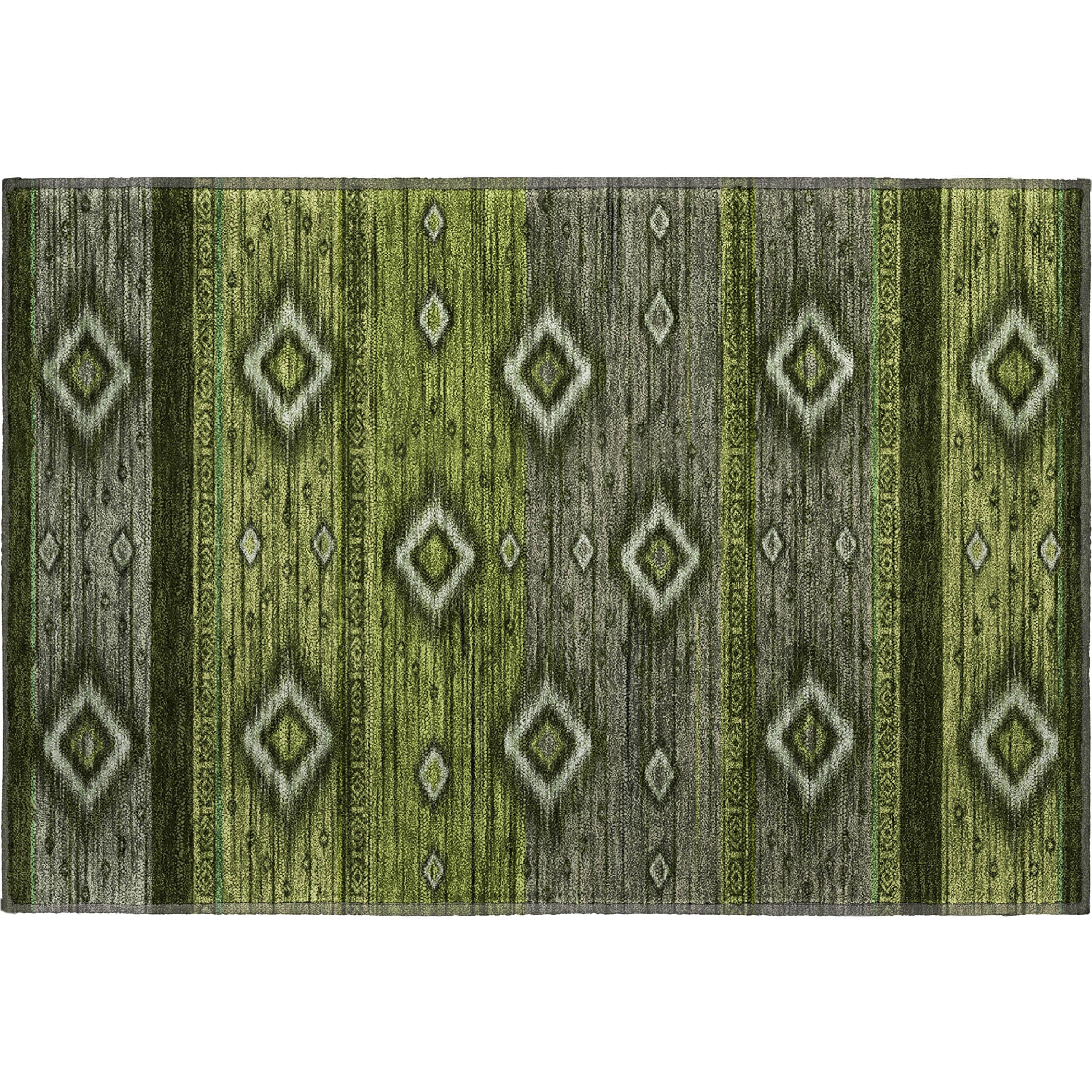 Bruges Machine Washable Transitional Aloe Green Rug 1'8" x 2'6" #shape_Rectangle