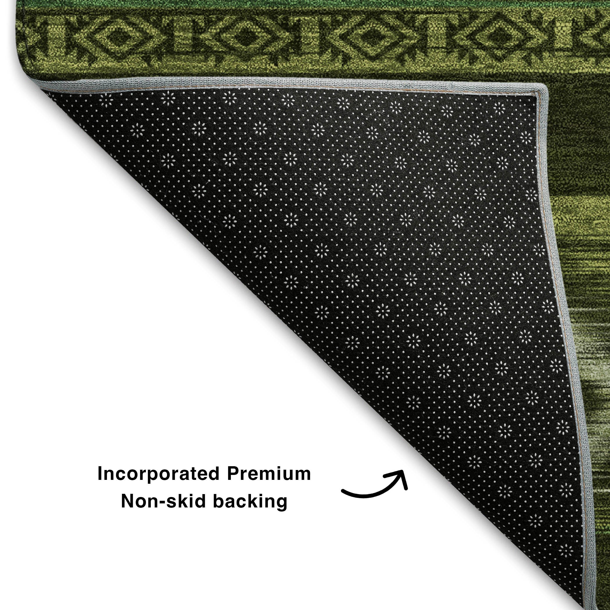 Bruges Machine Washable Transitional Aloe Green Rug 1'8" x 2'6" #shape_Rectangle