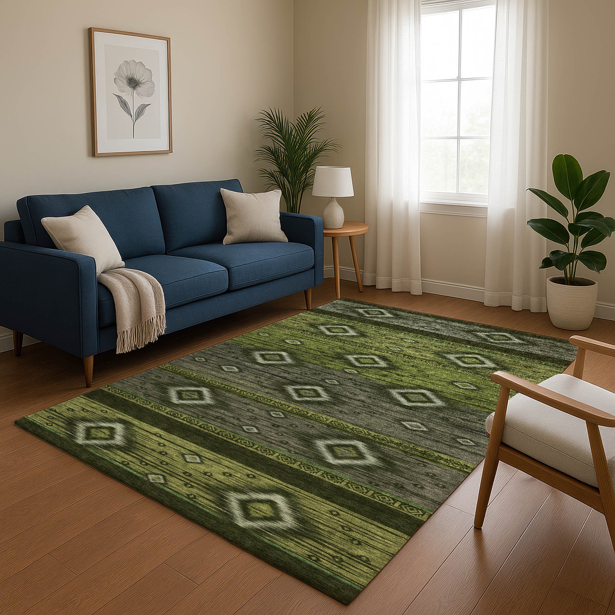 Bruges Machine Washable Transitional Aloe Green Rug 2'6" x 3'10" #shape_Rectangle