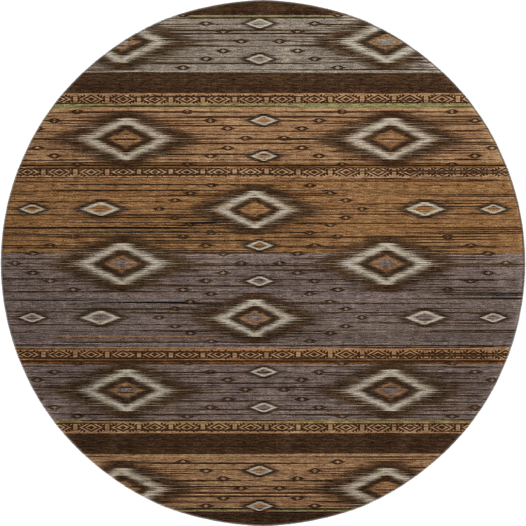 Bruges Machine Washable Transitional Chocolate Brown Rug 8' x 8' #shape_Round