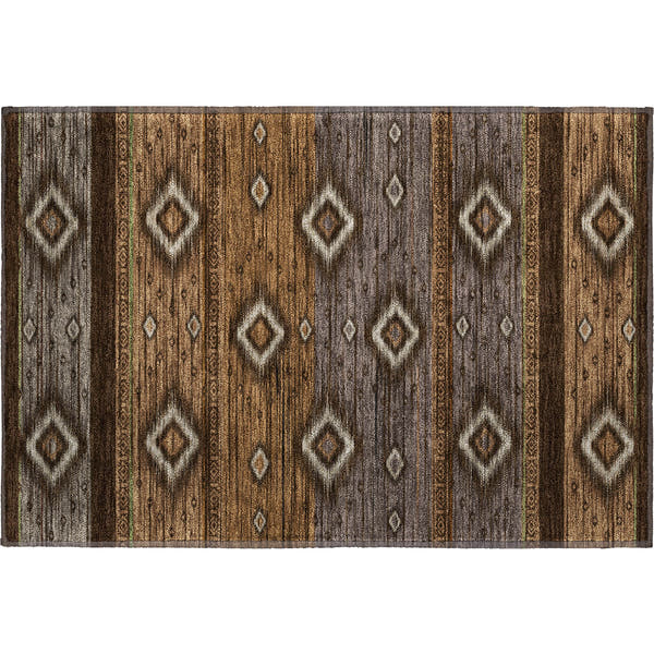 Bruges Machine Washable Transitional Chocolate Brown Rug 1'8" x 2'6"