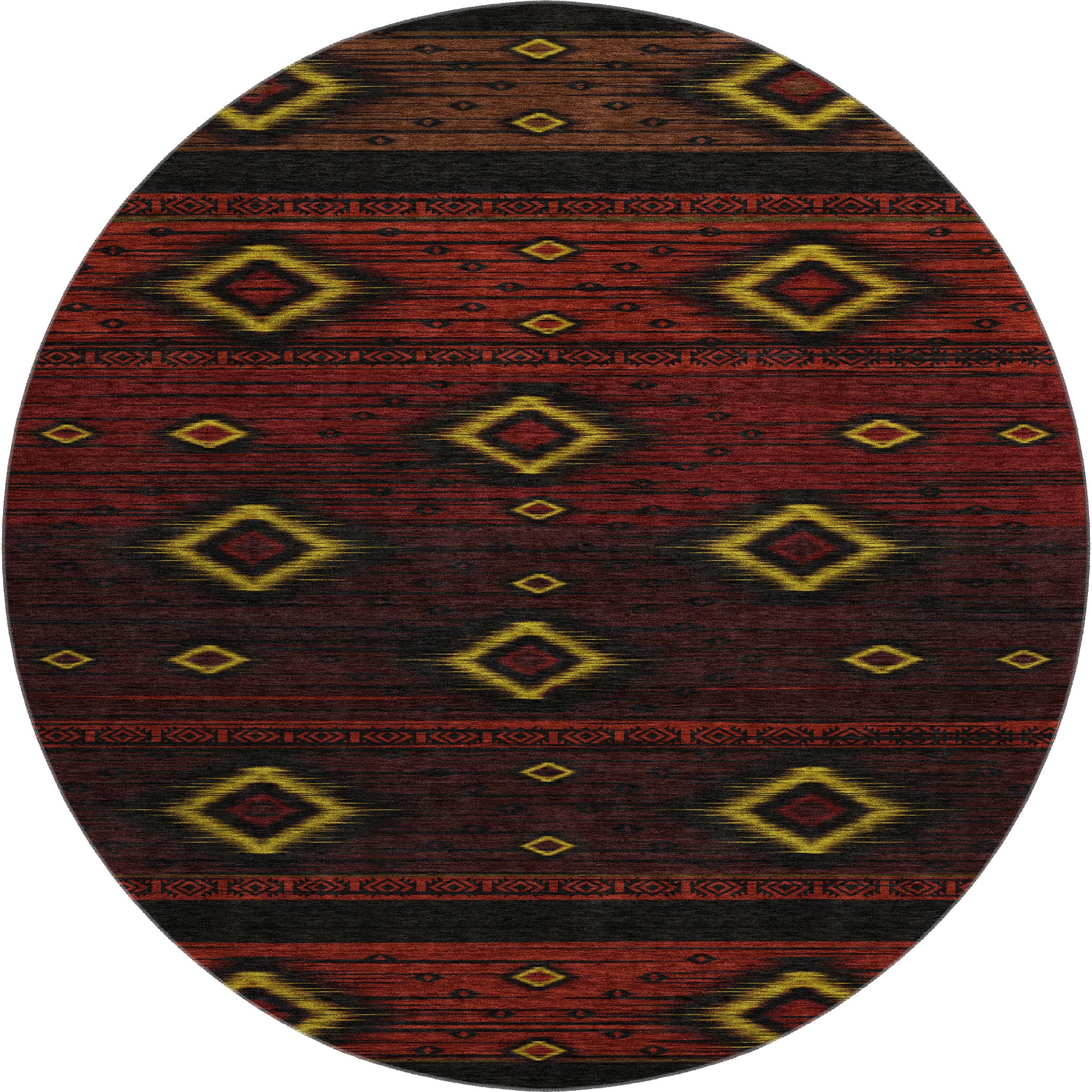 Bruges Machine Washable Transitional Red Rug 8' x 8' #shape_Round