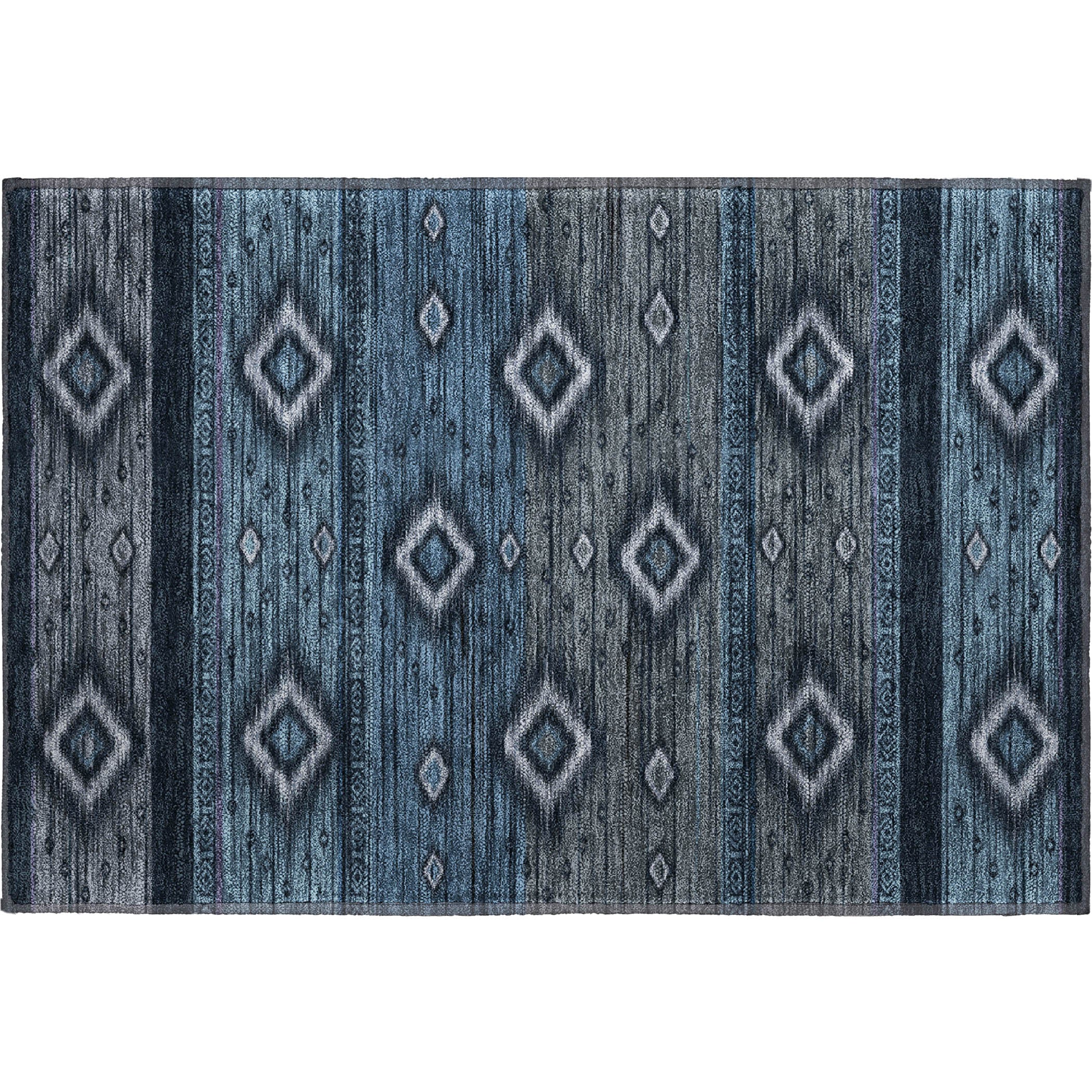 Bruges Machine Washable Transitional Teal Rug 1'8" x 2'6" #shape_Rectangle