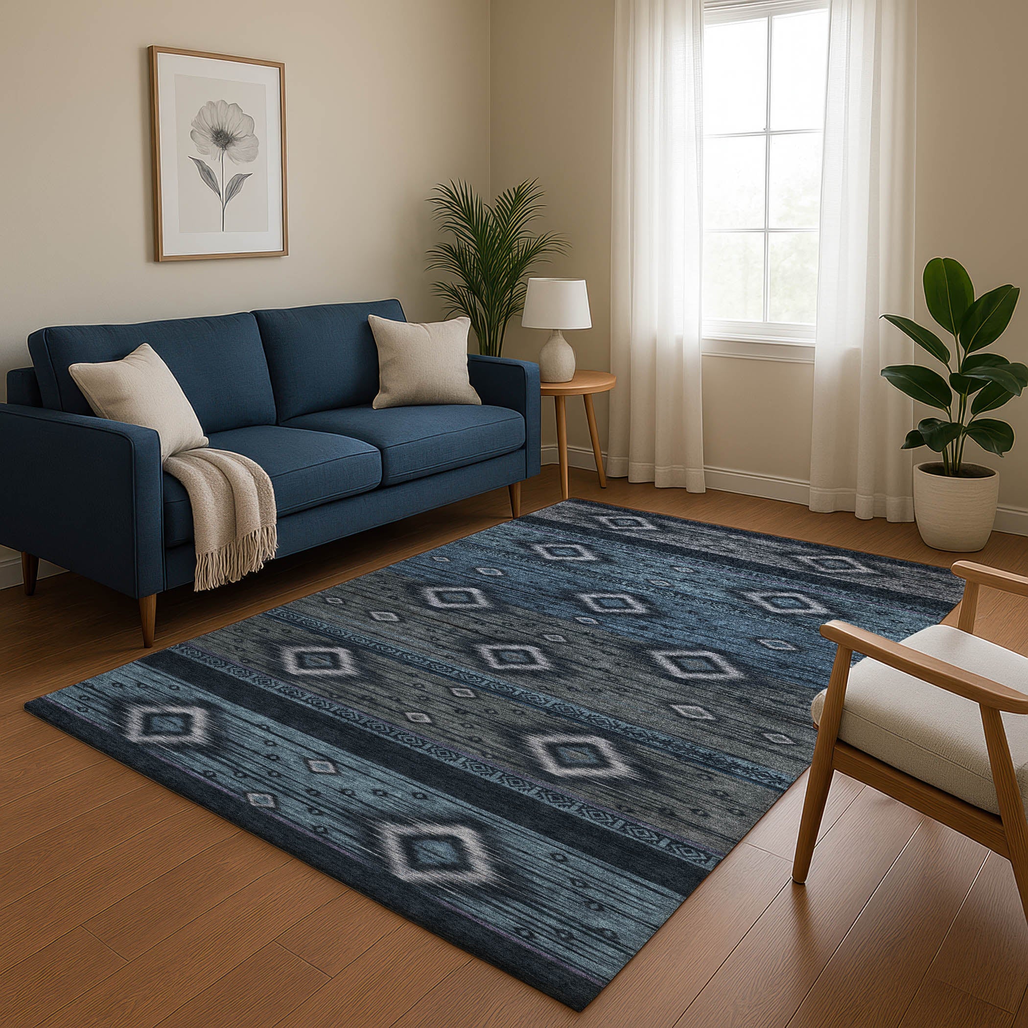 Bruges Machine Washable Transitional Teal Rug 2'6" x 3'10" #shape_Rectangle