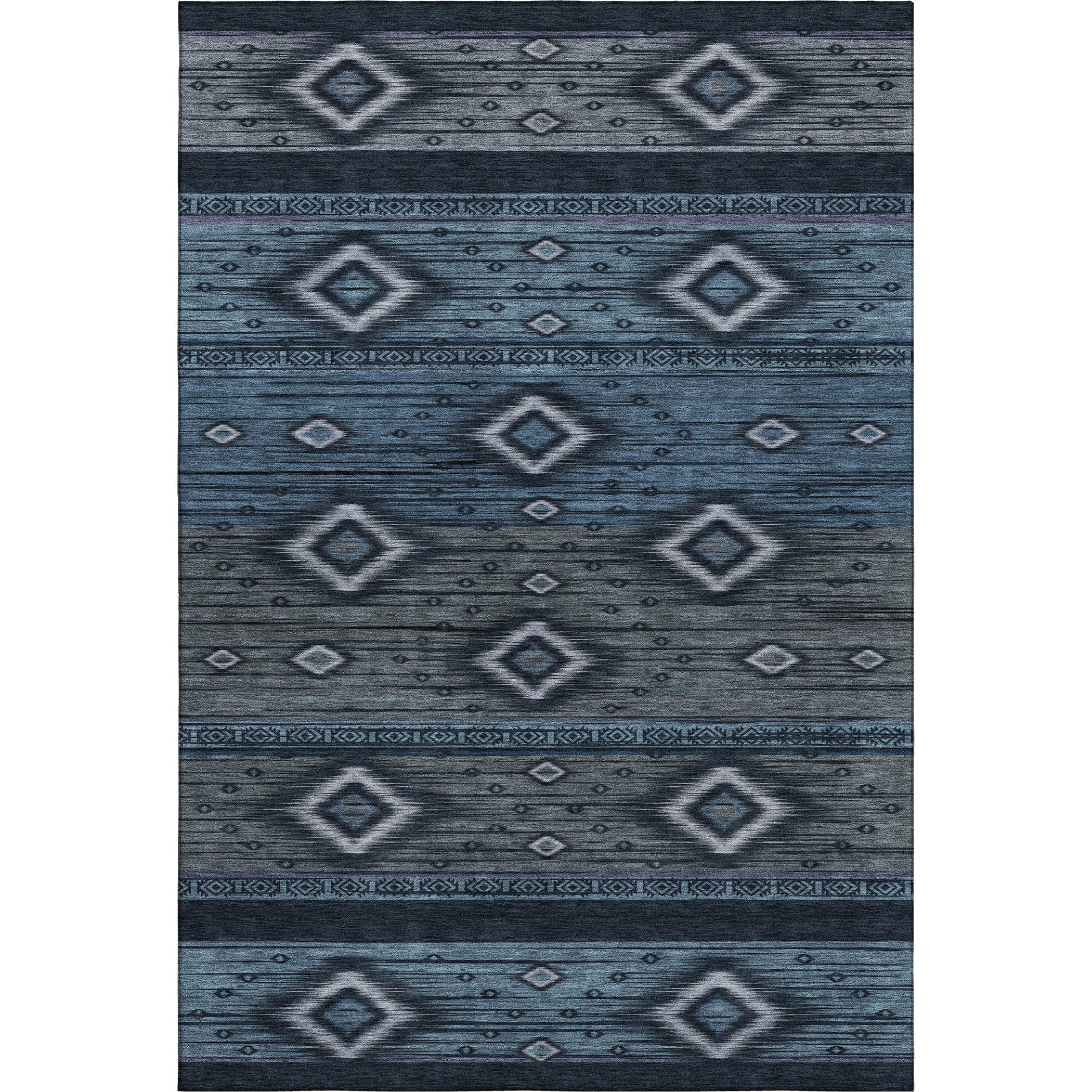 Bruges Machine Washable Transitional Teal Rug 2'6" x 3'10" #shape_Rectangle