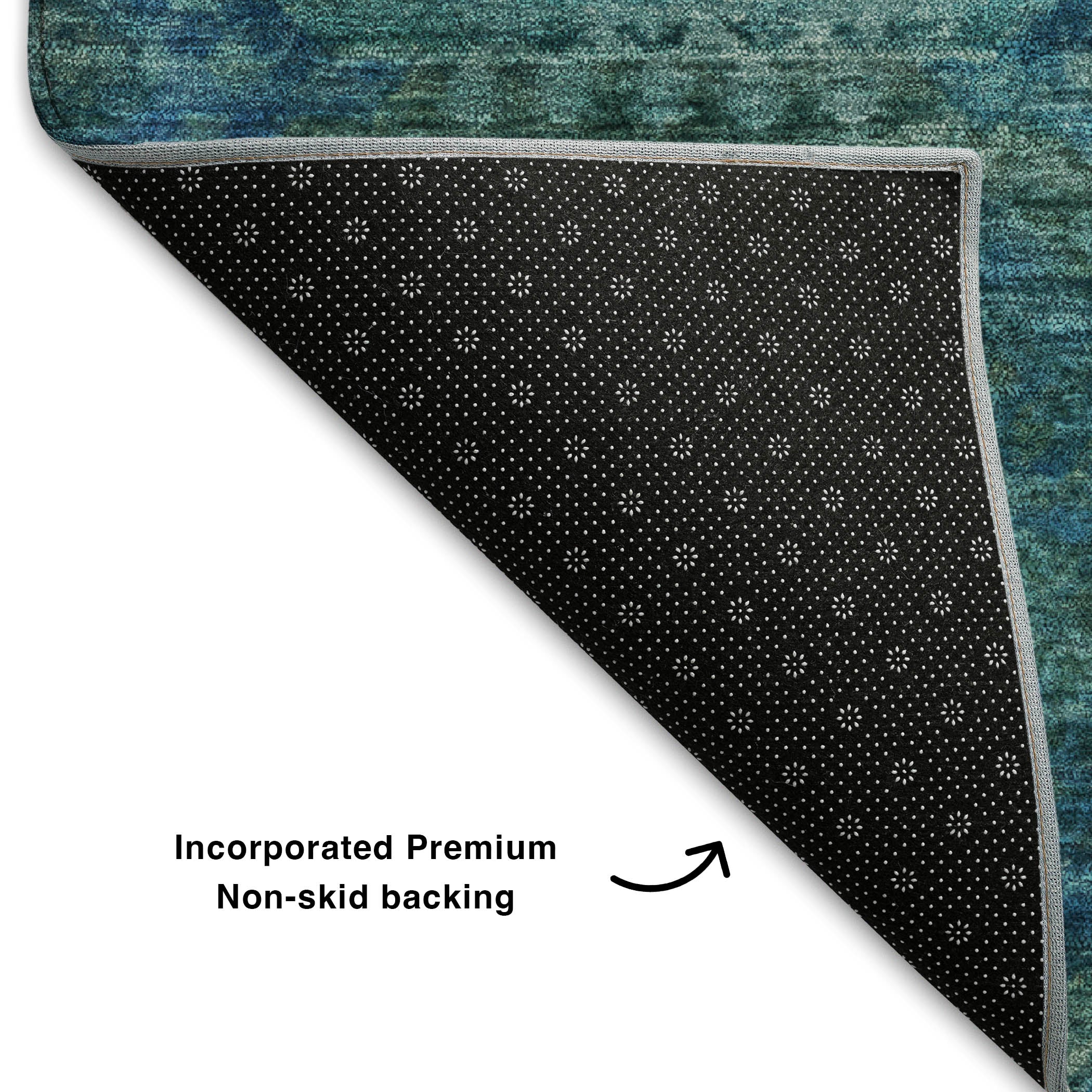 Prague Machine Washable Transitional Blue Rug 1'8" x 2'6" #shape_Rectangle