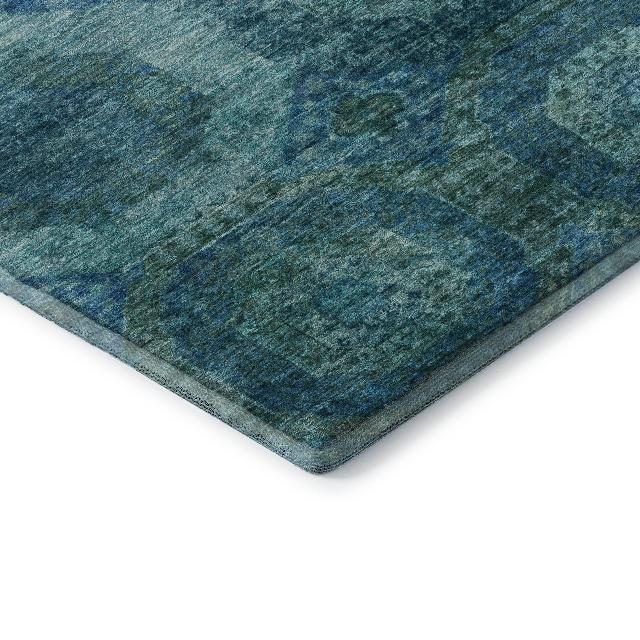 Prague Machine Washable Transitional Blue Rug 1'8" x 2'6" #shape_Rectangle