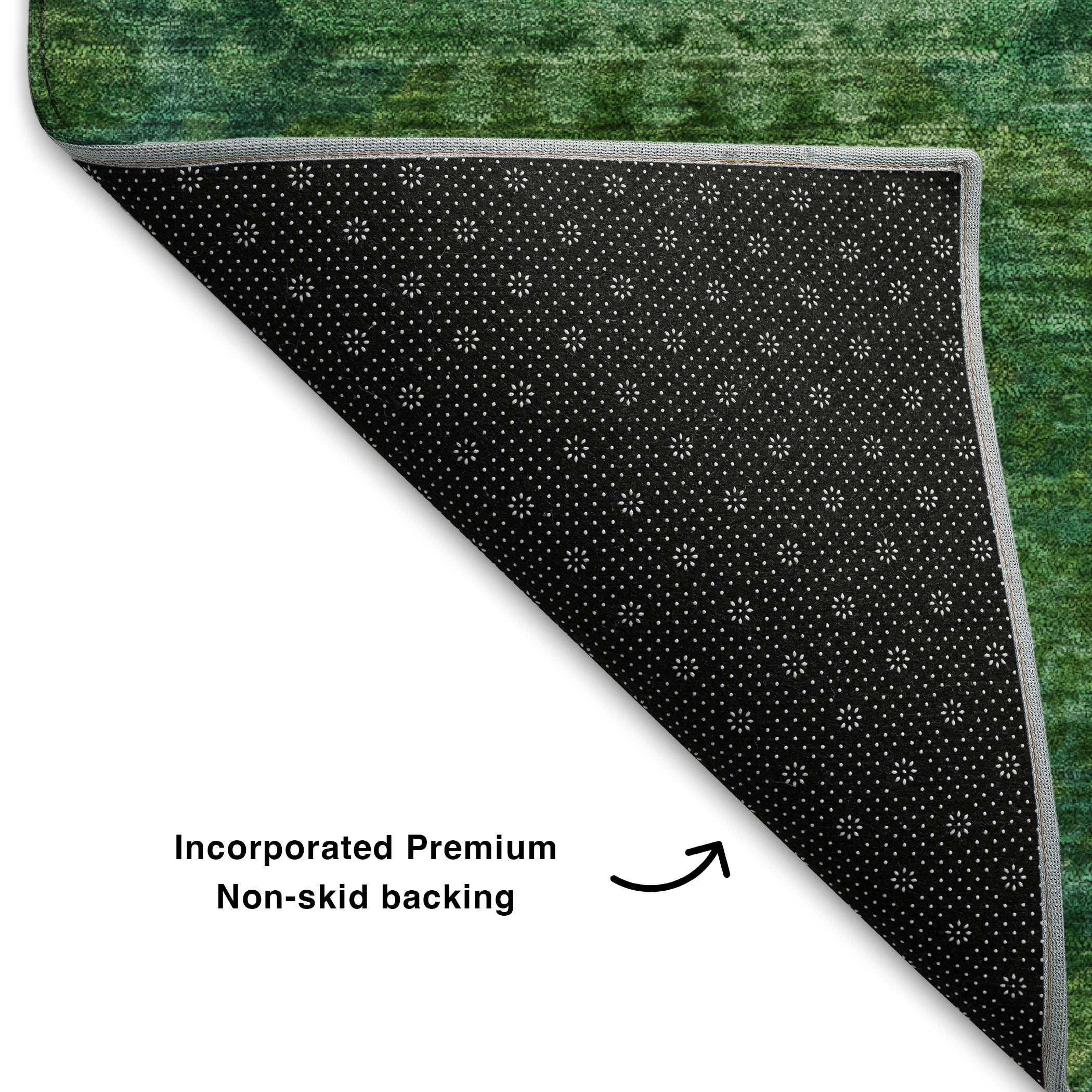 Prague Machine Washable Transitional Emerald Green Rug 1'8" x 2'6" #shape_Rectangle