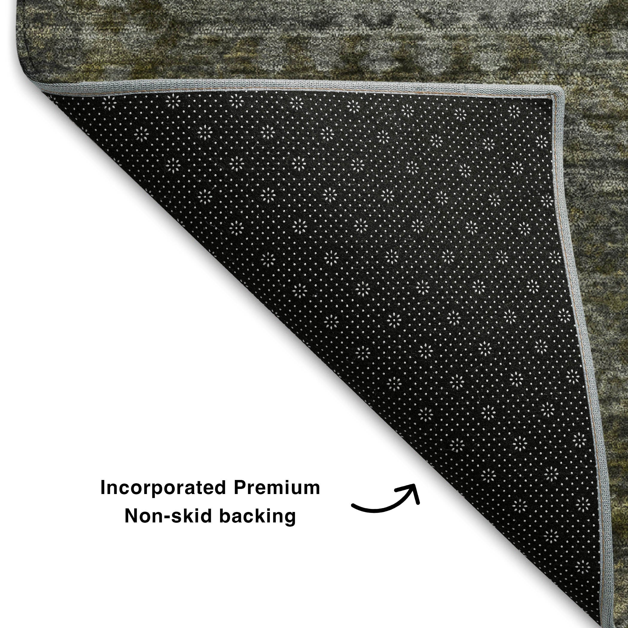 Prague Machine Washable Transitional Pewter Gray Rug 1'8" x 2'6" #shape_Rectangle