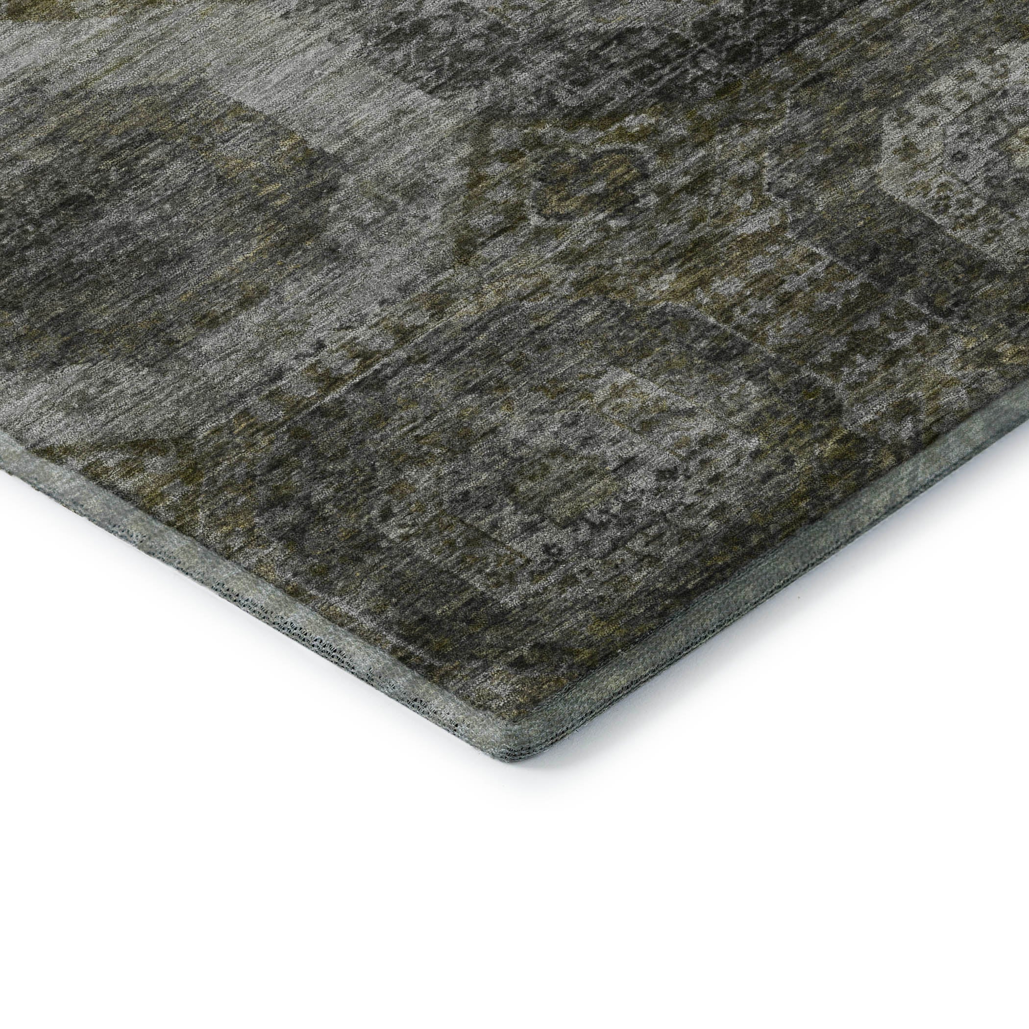 Prague Machine Washable Transitional Pewter Gray Rug 1'8" x 2'6" #shape_Rectangle