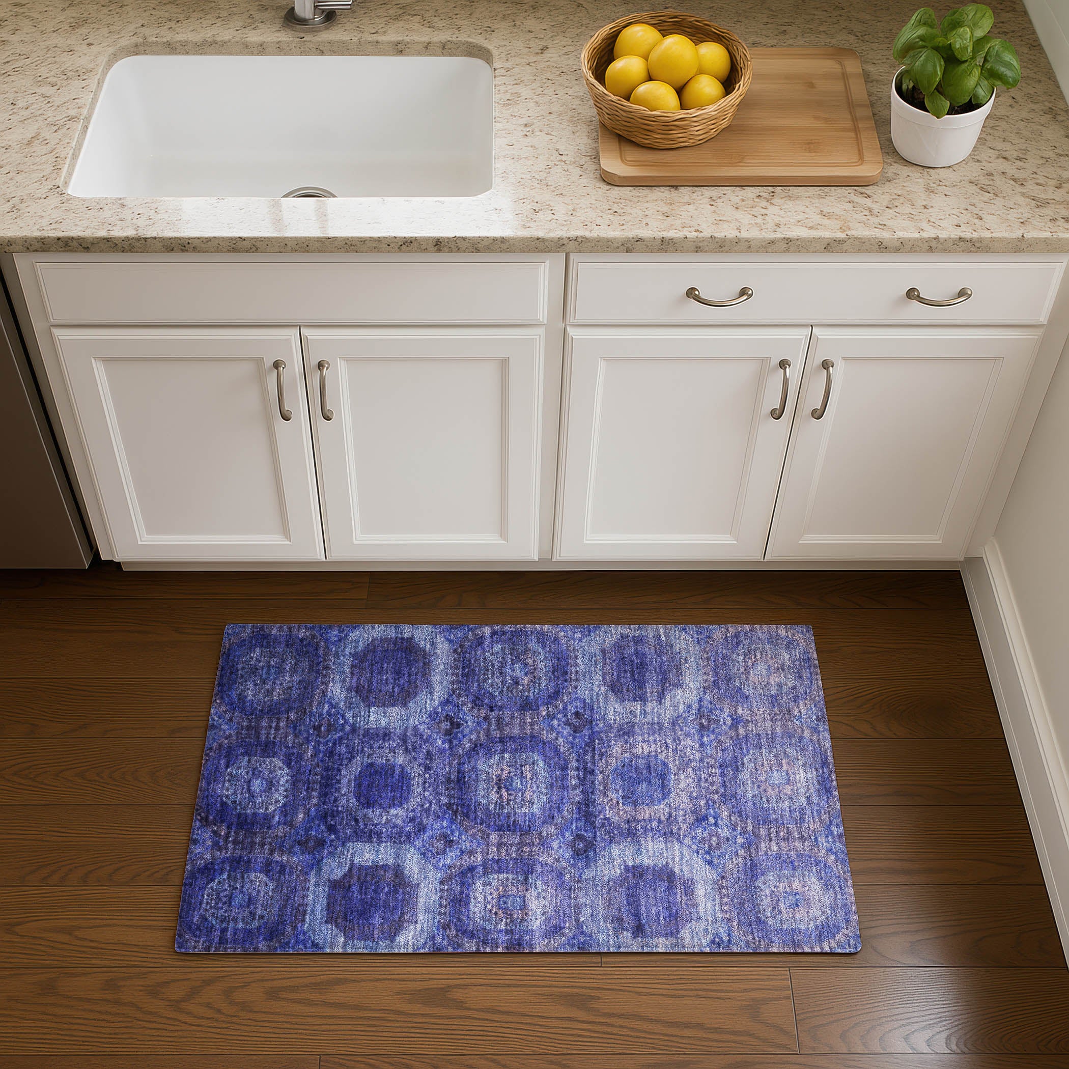 Prague Machine Washable Transitional Purple Rug 1'8" x 2'6" #shape_Rectangle