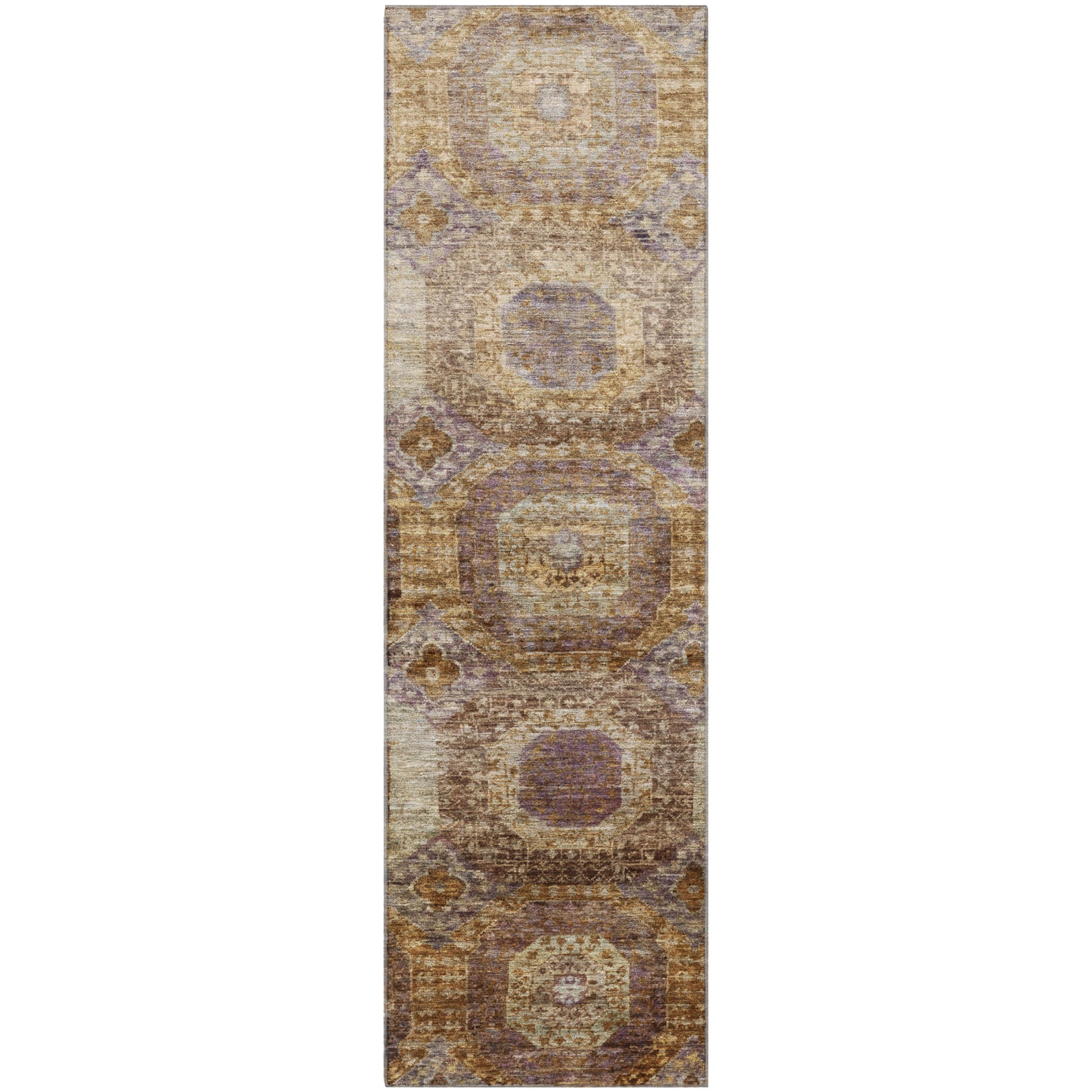 Prague Machine Washable Transitional Rust Orange Rug 2'3" x 7'6" #shape_Runner