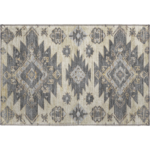 Florence Machine Washable Transitional Beige Brown Rug 1'8" x 2'6"