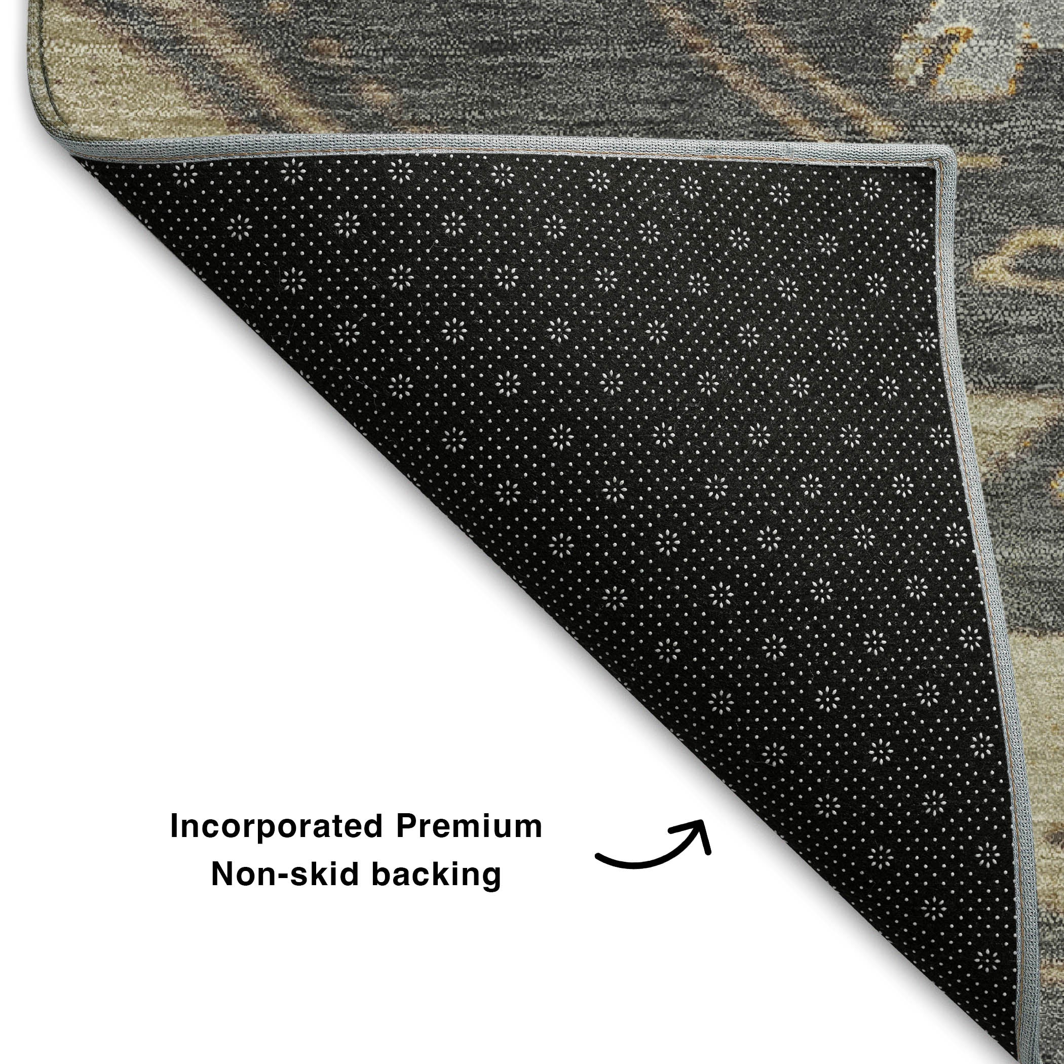 Florence Machine Washable Transitional Beige Brown Rug 1'8" x 2'6" #shape_Rectangle