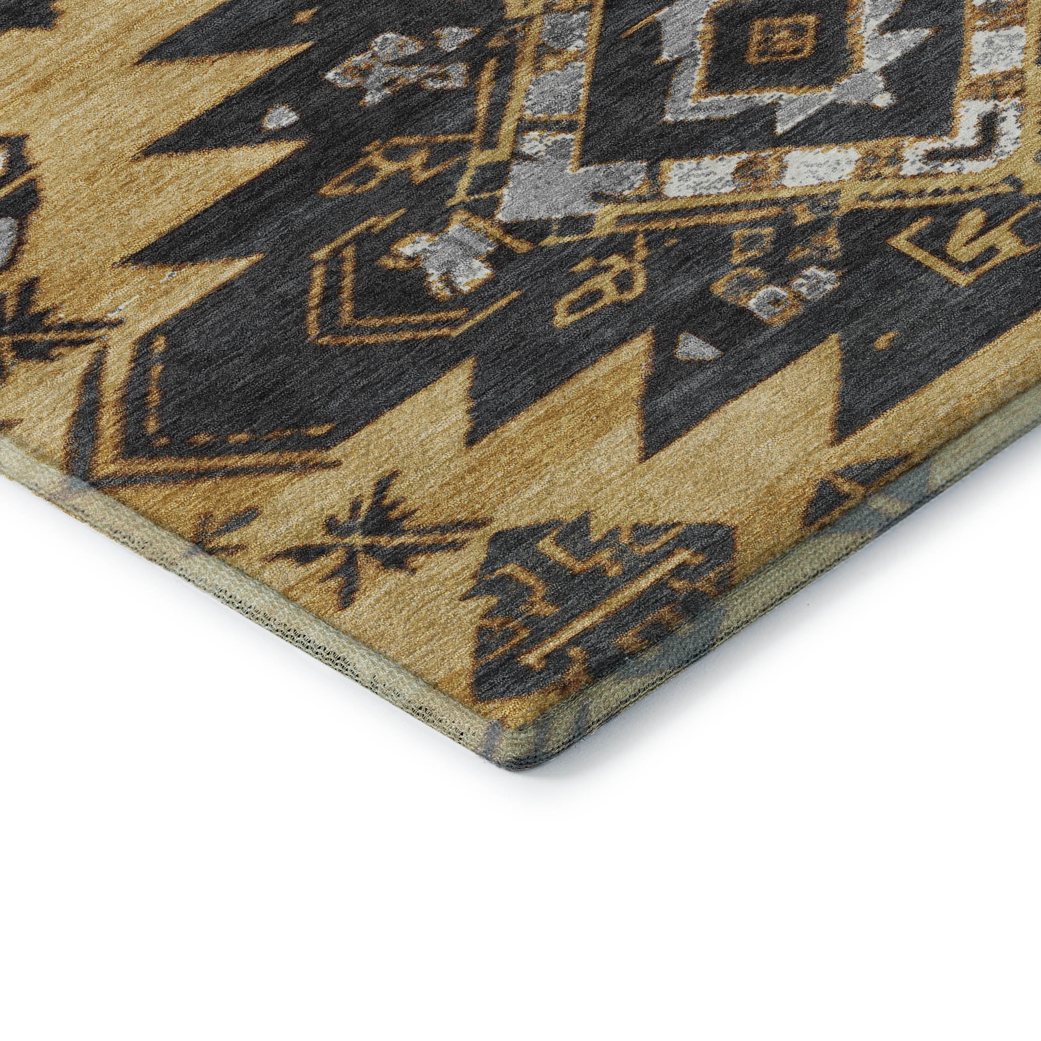 Florence Machine Washable Transitional Gold Rug 1'8" x 2'6" #shape_Rectangle