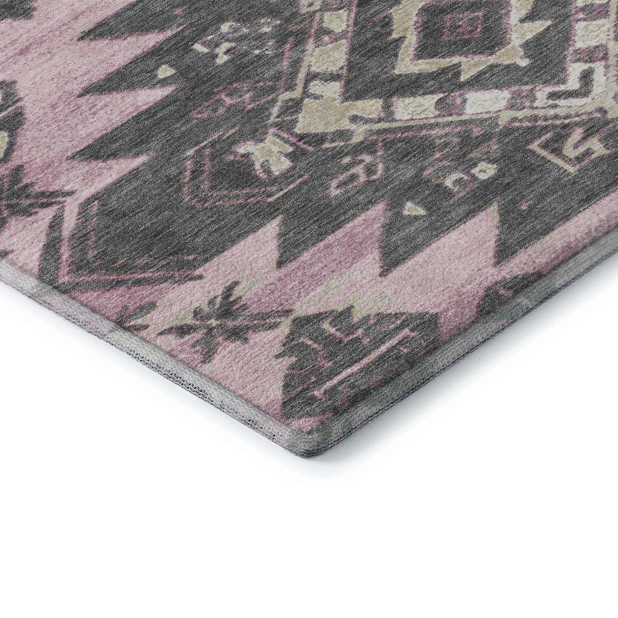 Florence Machine Washable Transitional Pink Rug 1'8" x 2'6" #shape_Rectangle
