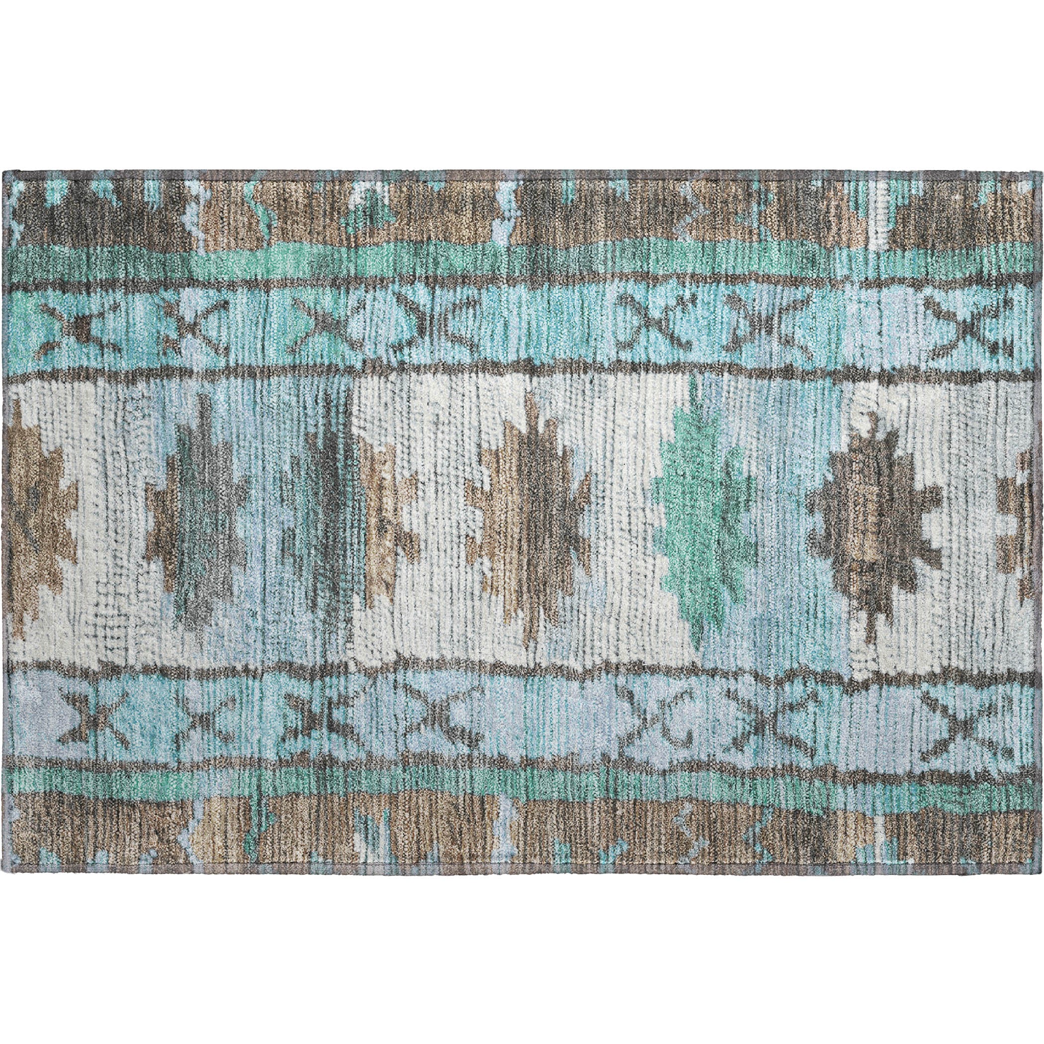 Lucerne Machine Washable Transitional Brown Rug 1'8" x 2'6" #shape_Rectangle