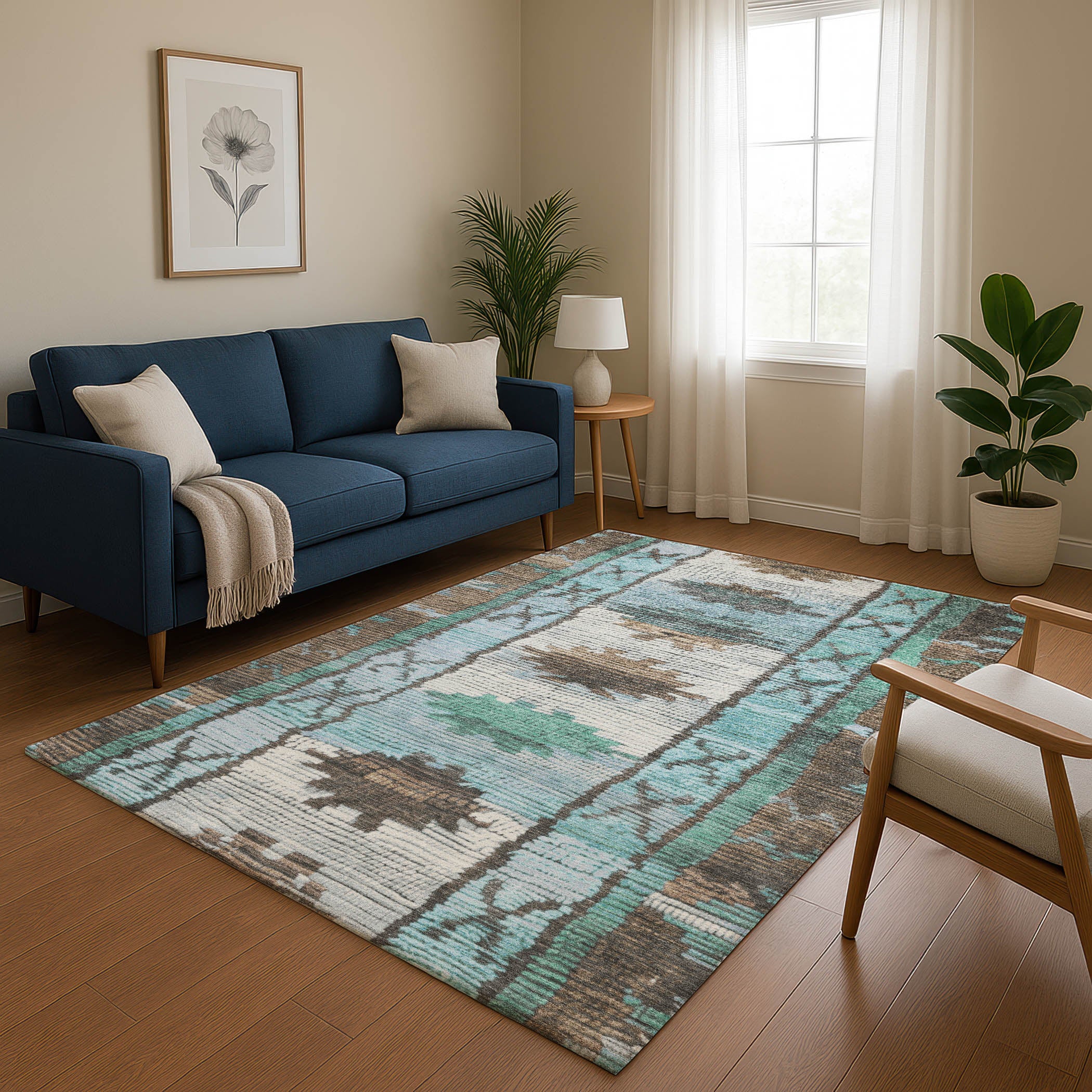 Lucerne Machine Washable Transitional Brown Rug 2'6" x 3'10" #shape_Rectangle