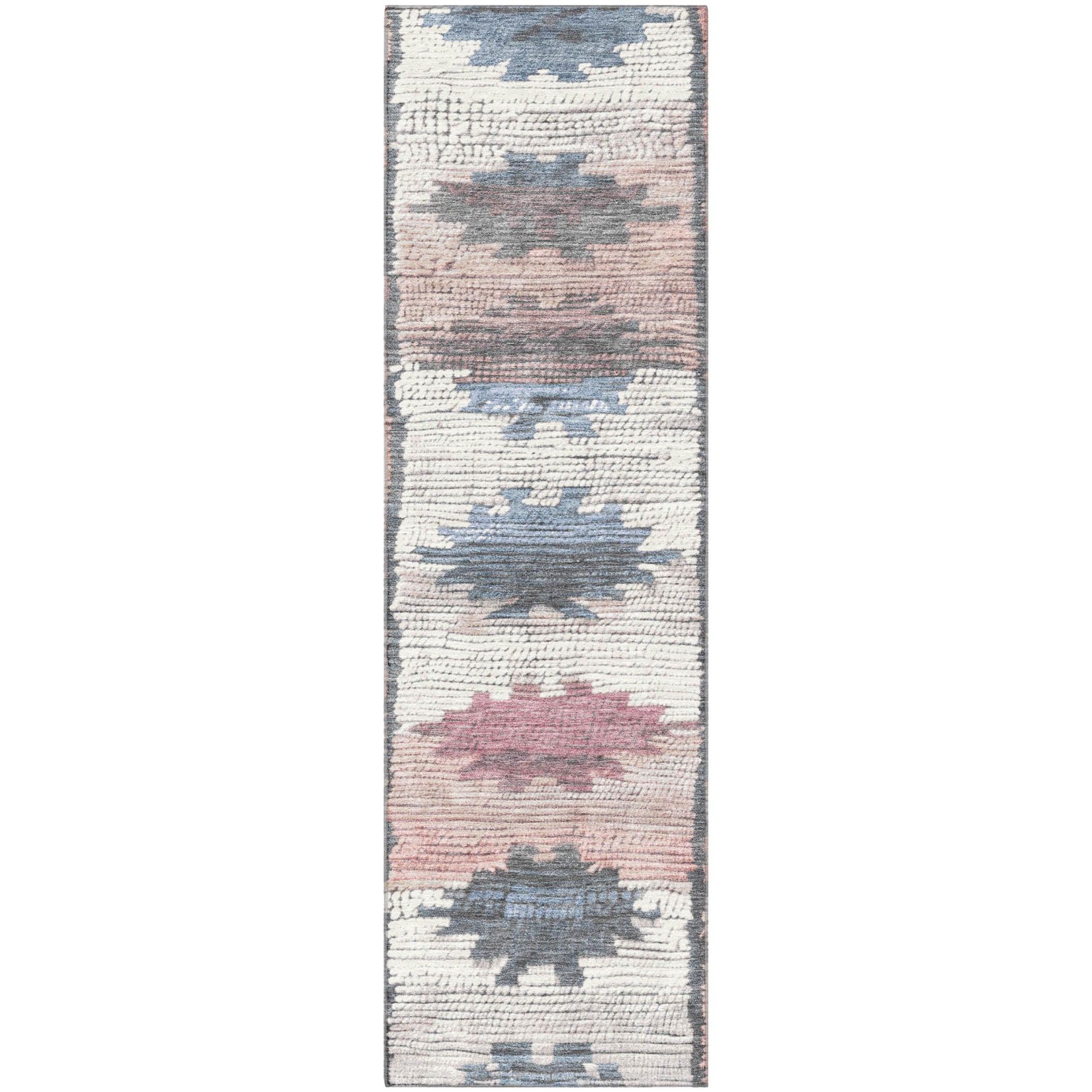 Lucerne Machine Washable Transitional Denim Blue Rug 2'3" x 7'6" #shape_Runner