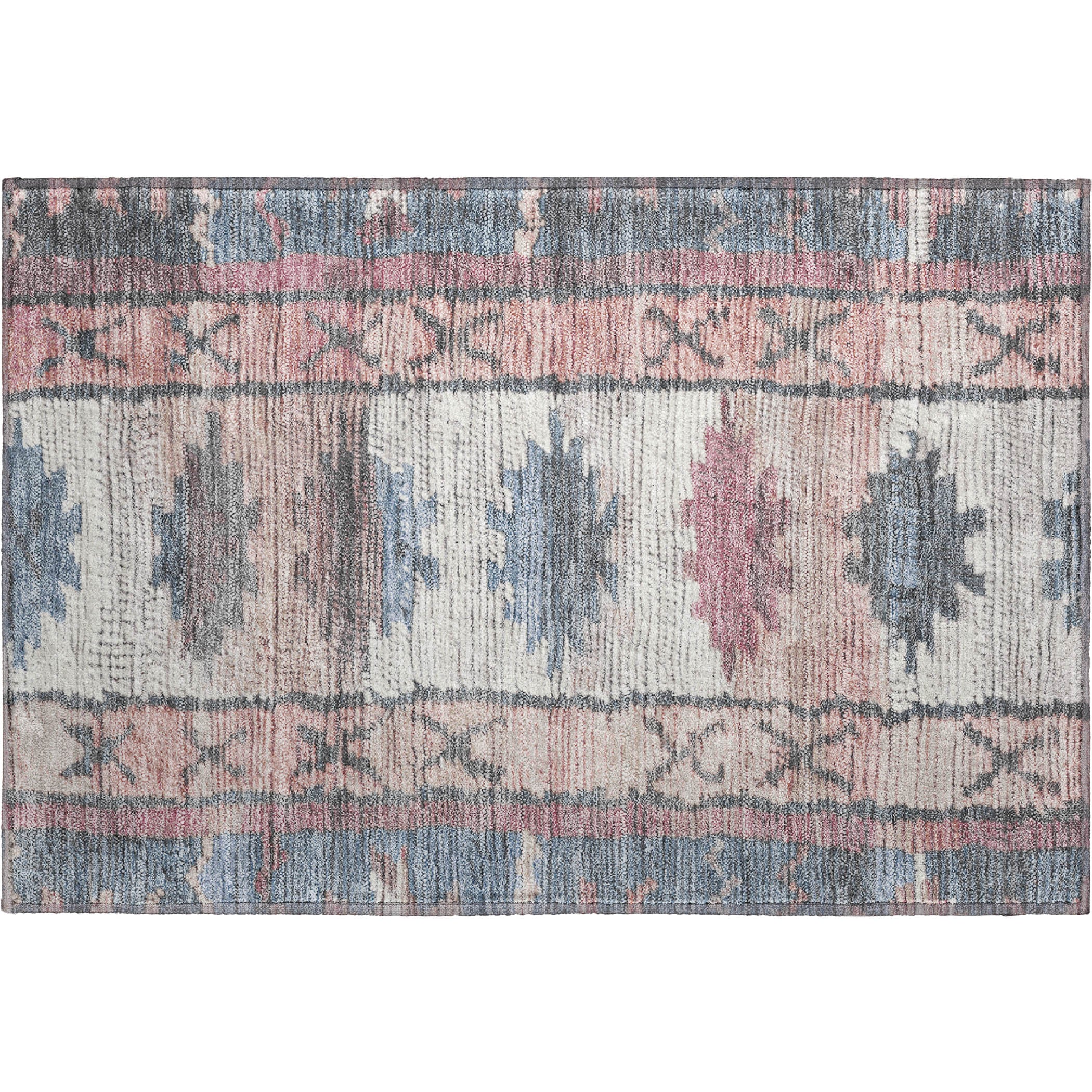 Lucerne Machine Washable Transitional Denim Blue Rug 1'8" x 2'6" #shape_Rectangle