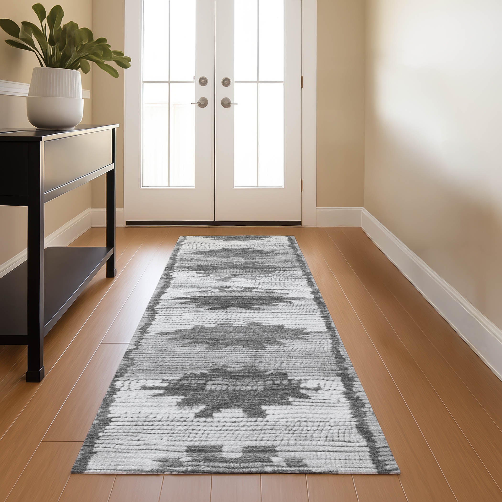 Lucerne Machine Washable Transitional Gray Rug 2'3" x 7'6" #shape_Runner