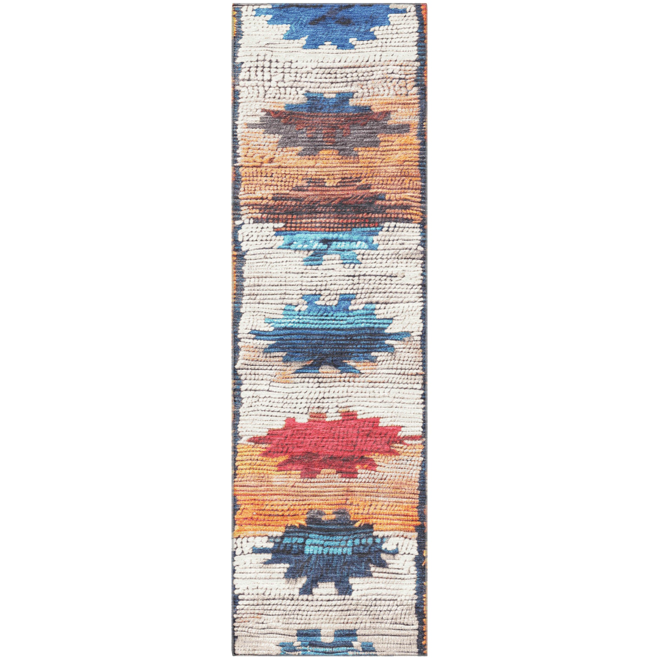 Lucerne Machine Washable Transitional Navy Blue Rug 2'3" x 7'6" #shape_Runner