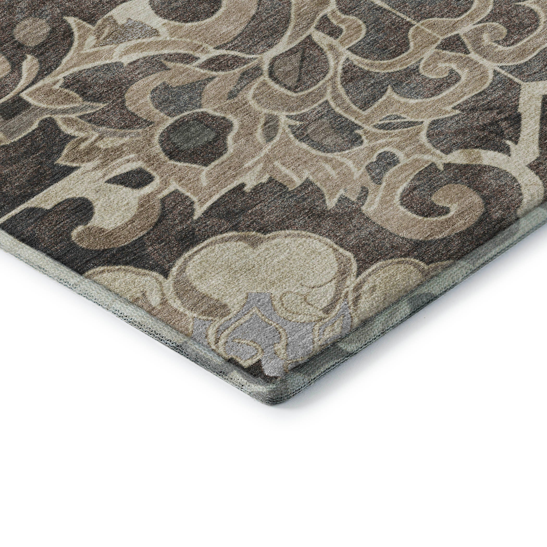 Bruges Machine Washable Traditional Chocolate Brown Rug 1'8" x 2'6" #shape_Rectangle