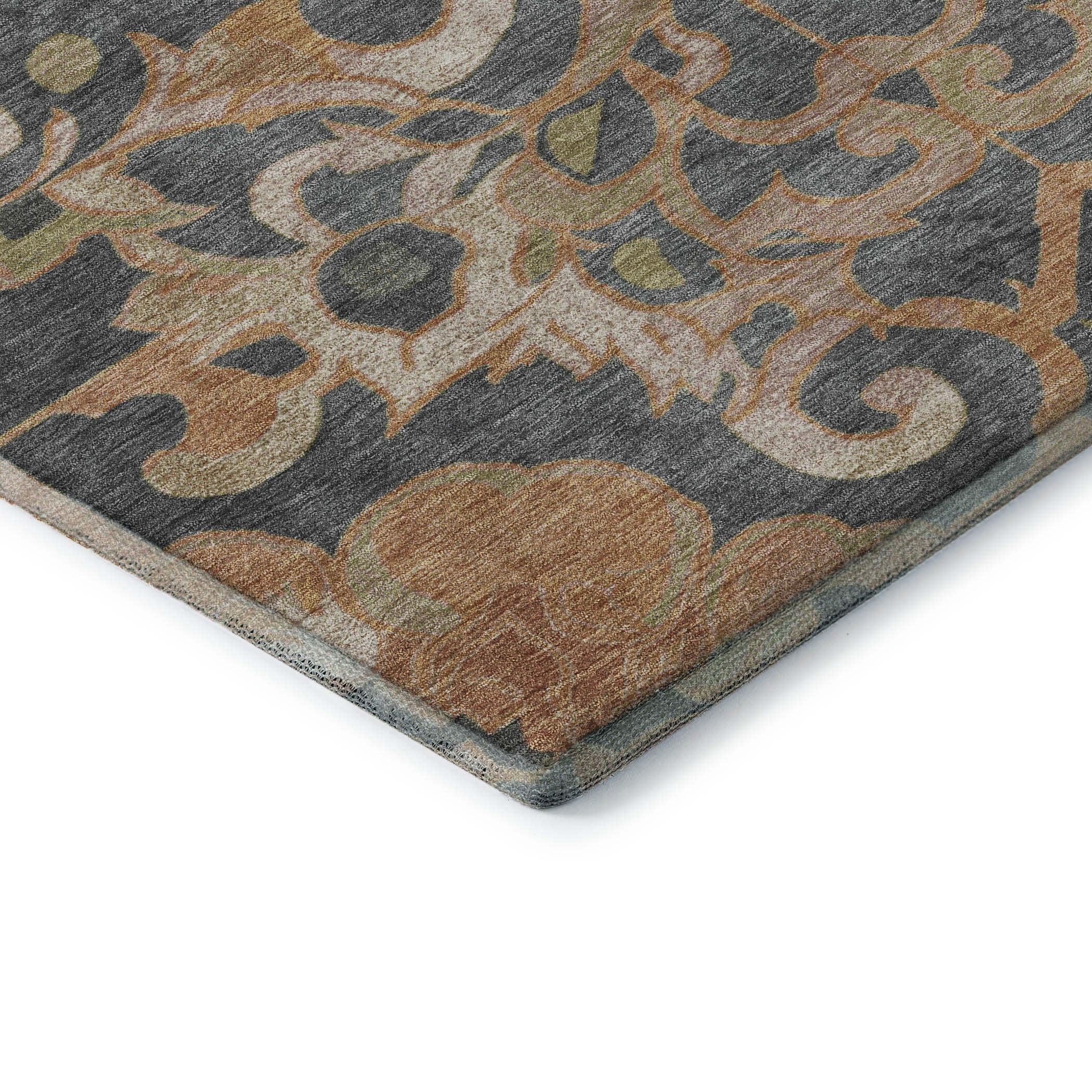 Bruges Machine Washable Traditional Terracotta Orange Rug 1'8" x 2'6" #shape_Rectangle