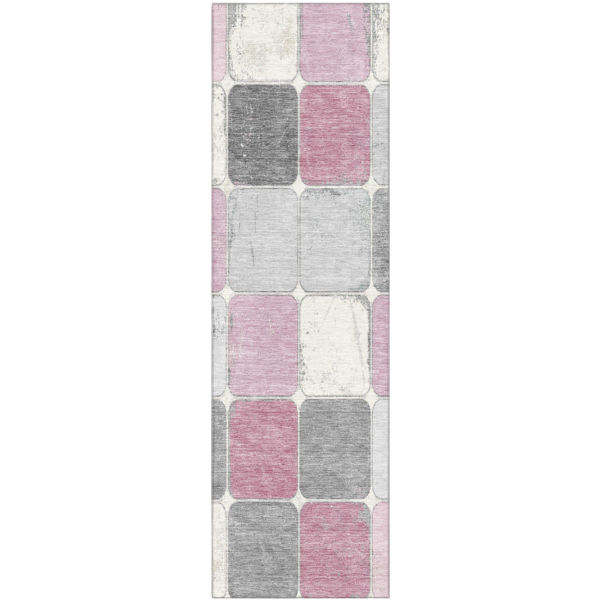Bruges Machine Washable Transitional Blush Pink Rug 2'3" x 7'6" #shape_Runner