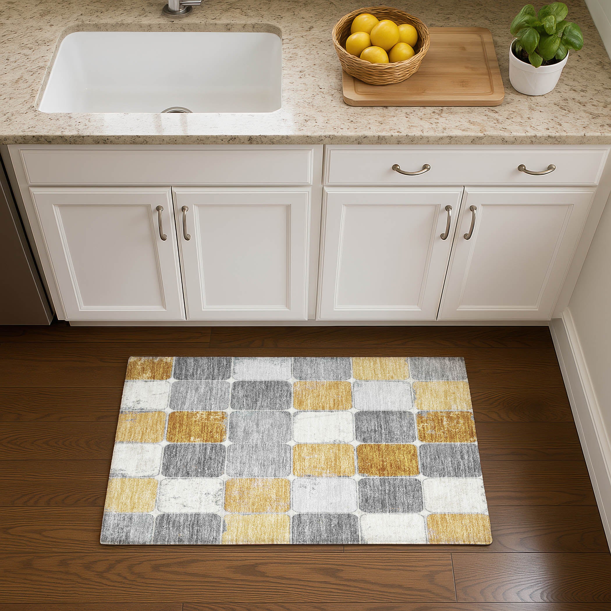 Bruges Machine Washable Transitional Gold Rug 1'8" x 2'6" #shape_Rectangle
