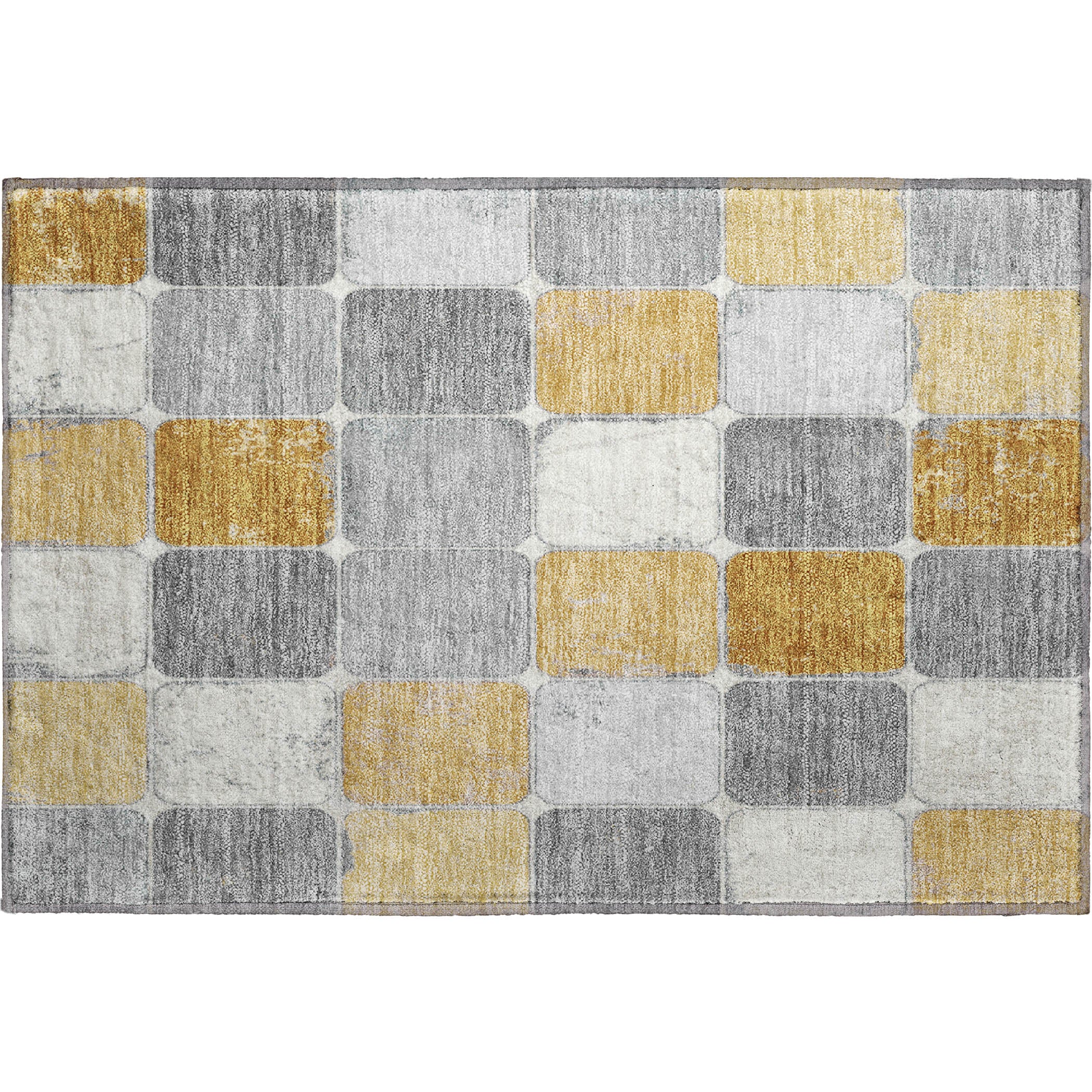 Bruges Machine Washable Transitional Gold Rug 1'8" x 2'6" #shape_Rectangle