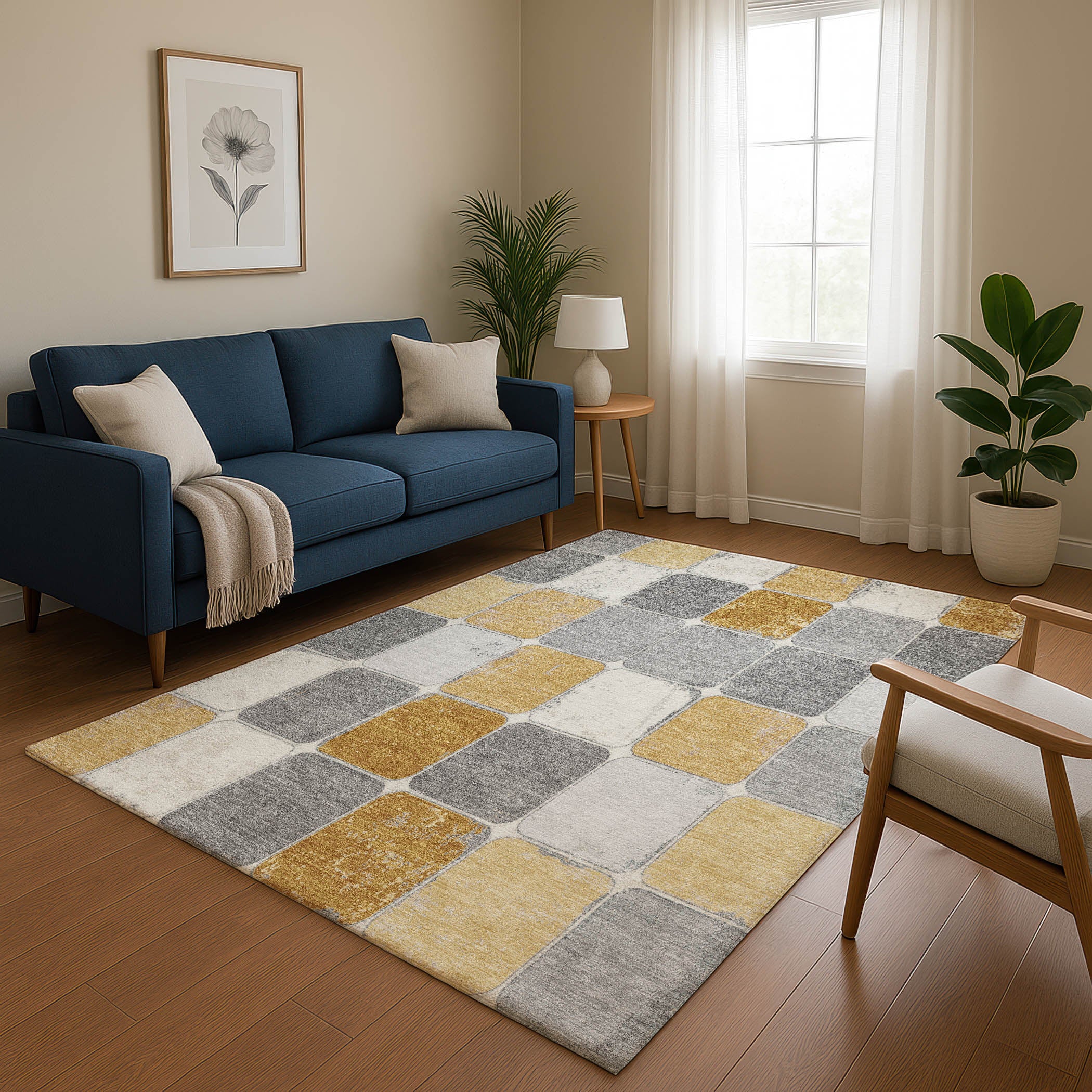 Bruges Machine Washable Transitional Gold Rug 2'6" x 3'10" #shape_Rectangle