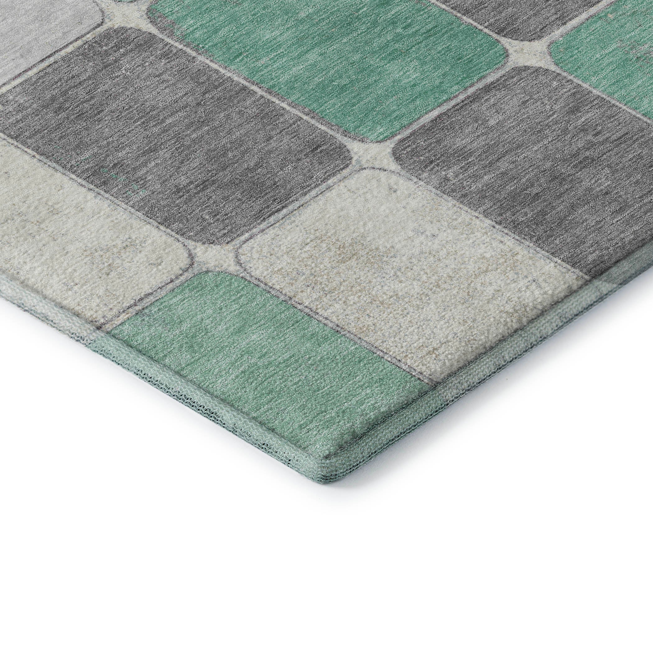 Bruges Machine Washable Transitional Mint Green Rug 1'8" x 2'6" #shape_Rectangle