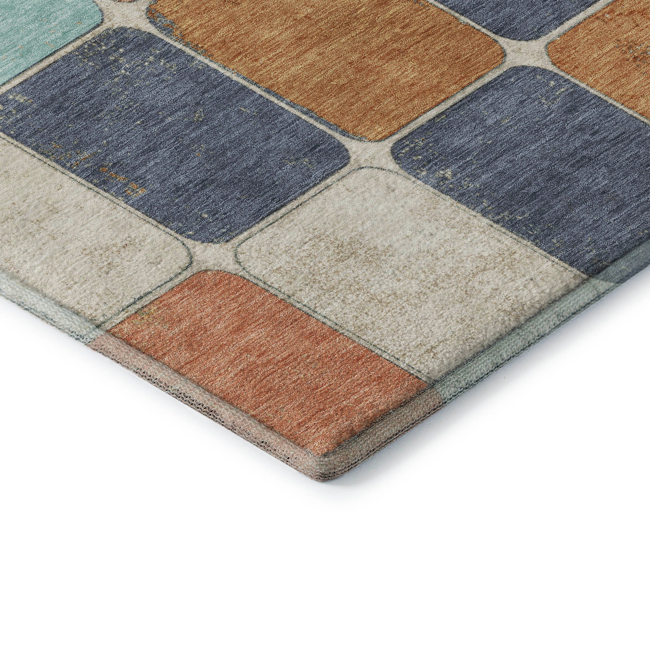 Bruges Machine Washable Transitional Rust Orange Rug 1'8" x 2'6" #shape_Rectangle