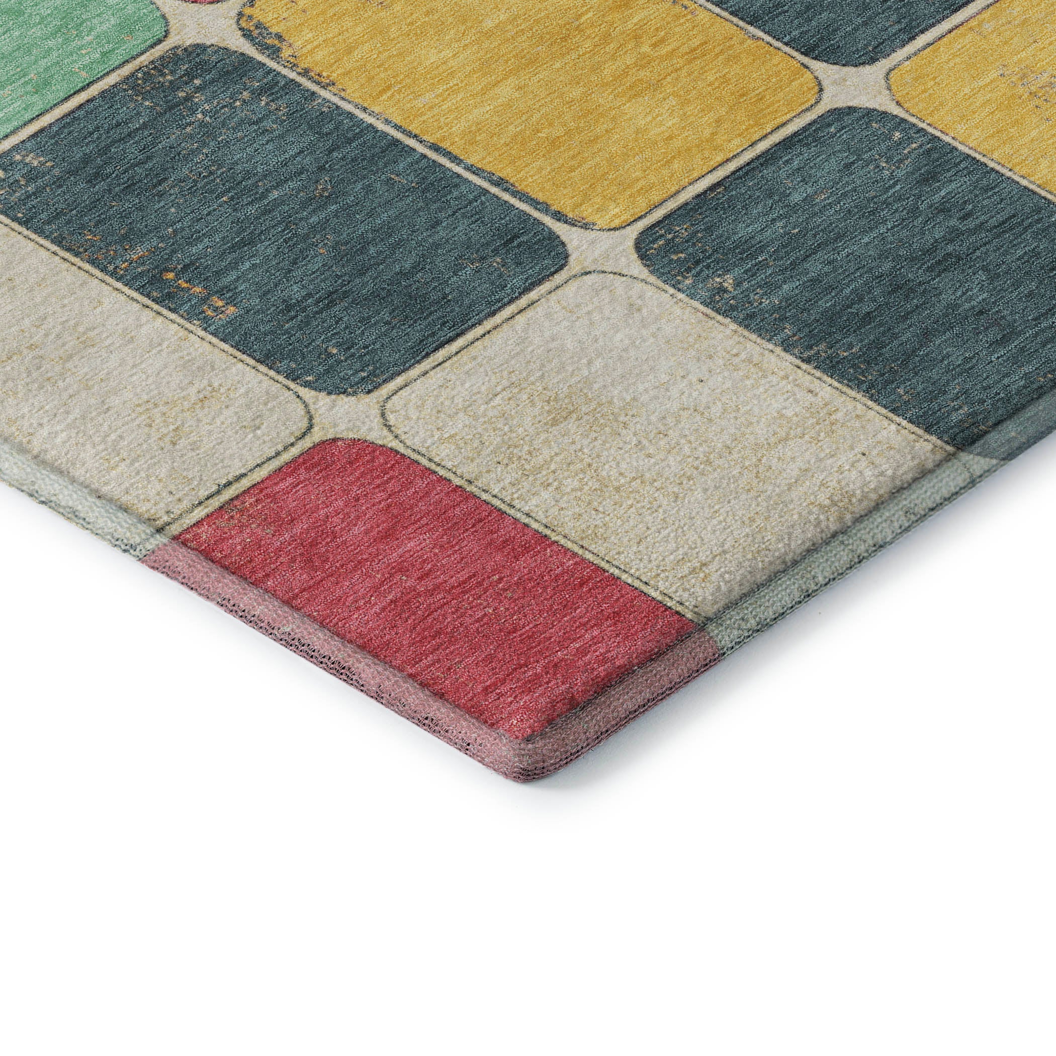 Bruges Machine Washable Transitional Teal Rug 1'8" x 2'6" #shape_Rectangle