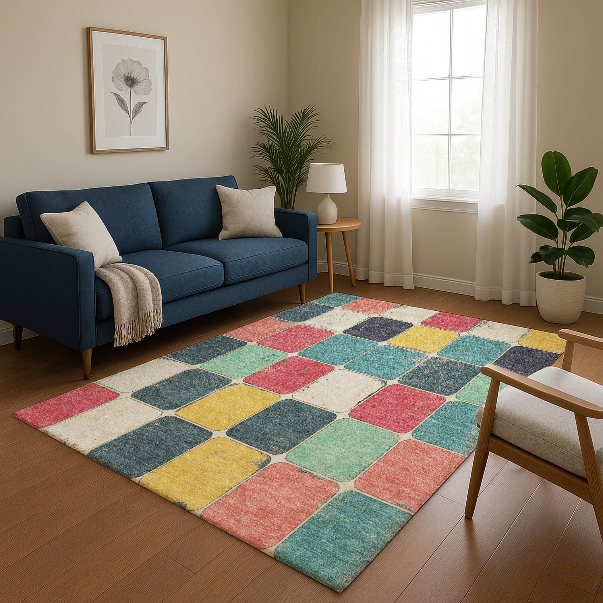 Bruges Machine Washable Transitional Teal Rug 2'6" x 3'10" #shape_Rectangle