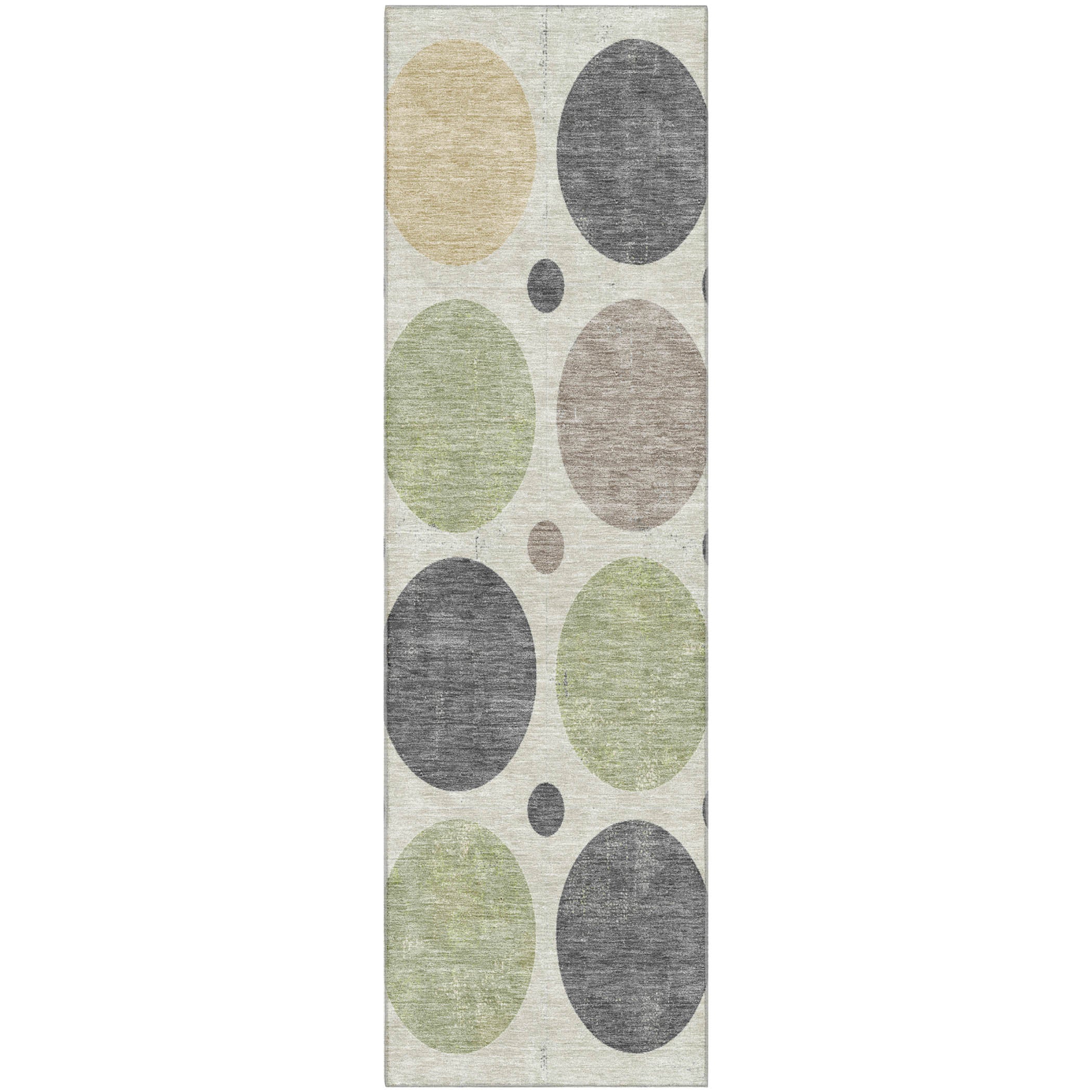Prague Machine Washable Transitional Beige Brown Rug 2'3" x 7'6" #shape_Runner