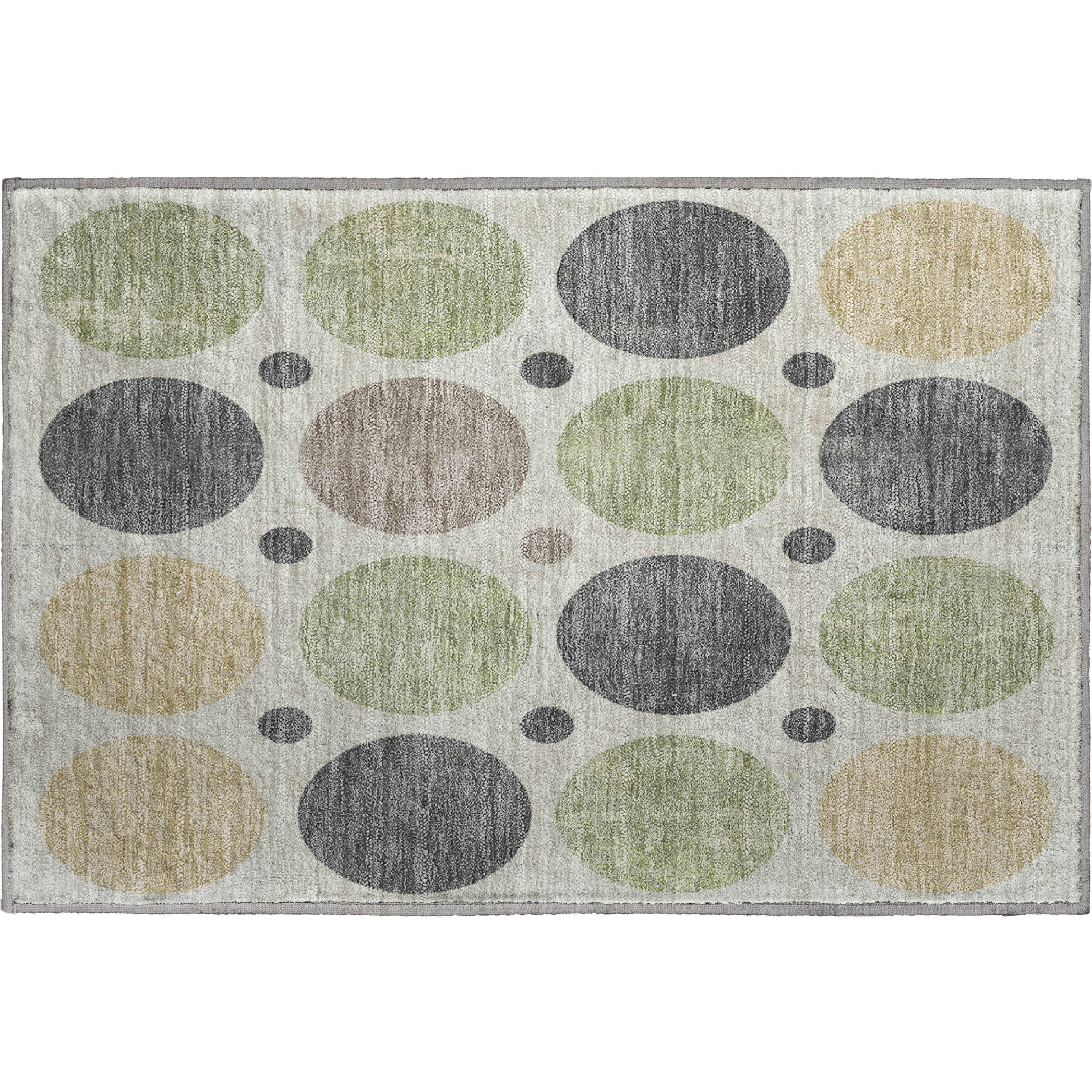 Prague Machine Washable Transitional Beige Brown Rug 1'8" x 2'6" #shape_Rectangle