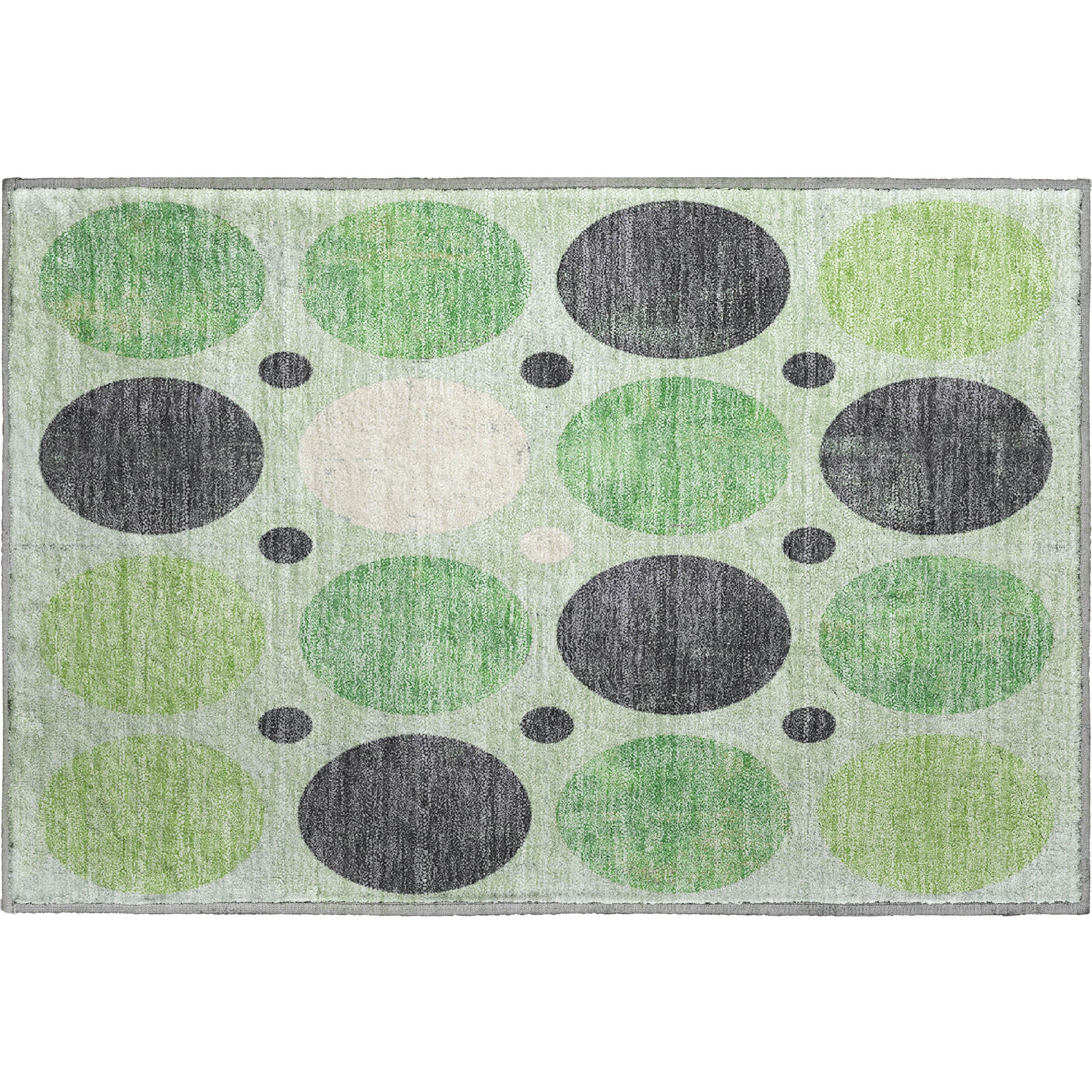 Prague Machine Washable Transitional Green Rug 1'8" x 2'6" #shape_Rectangle