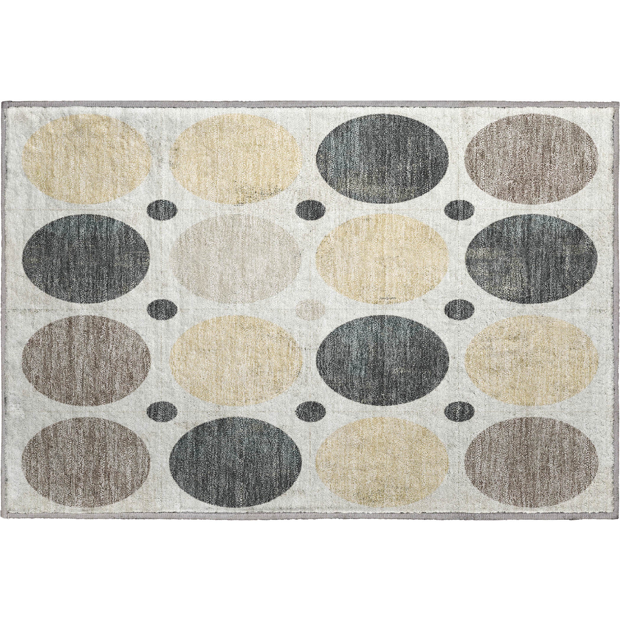 Prague Machine Washable Transitional Ivory Rug 1'8" x 2'6" #shape_Rectangle