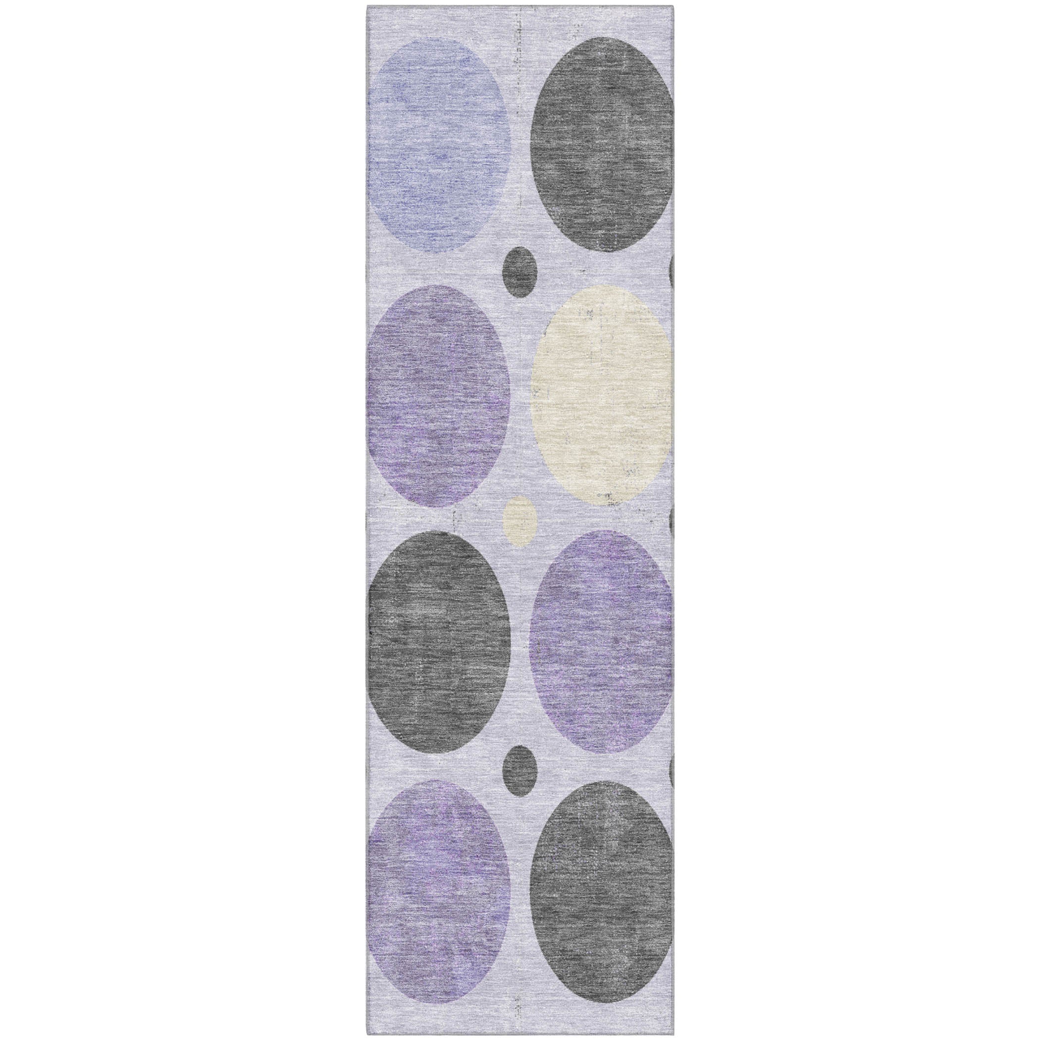 Prague Machine Washable Transitional Lavender Purple Rug 2'3" x 7'6" #shape_Runner