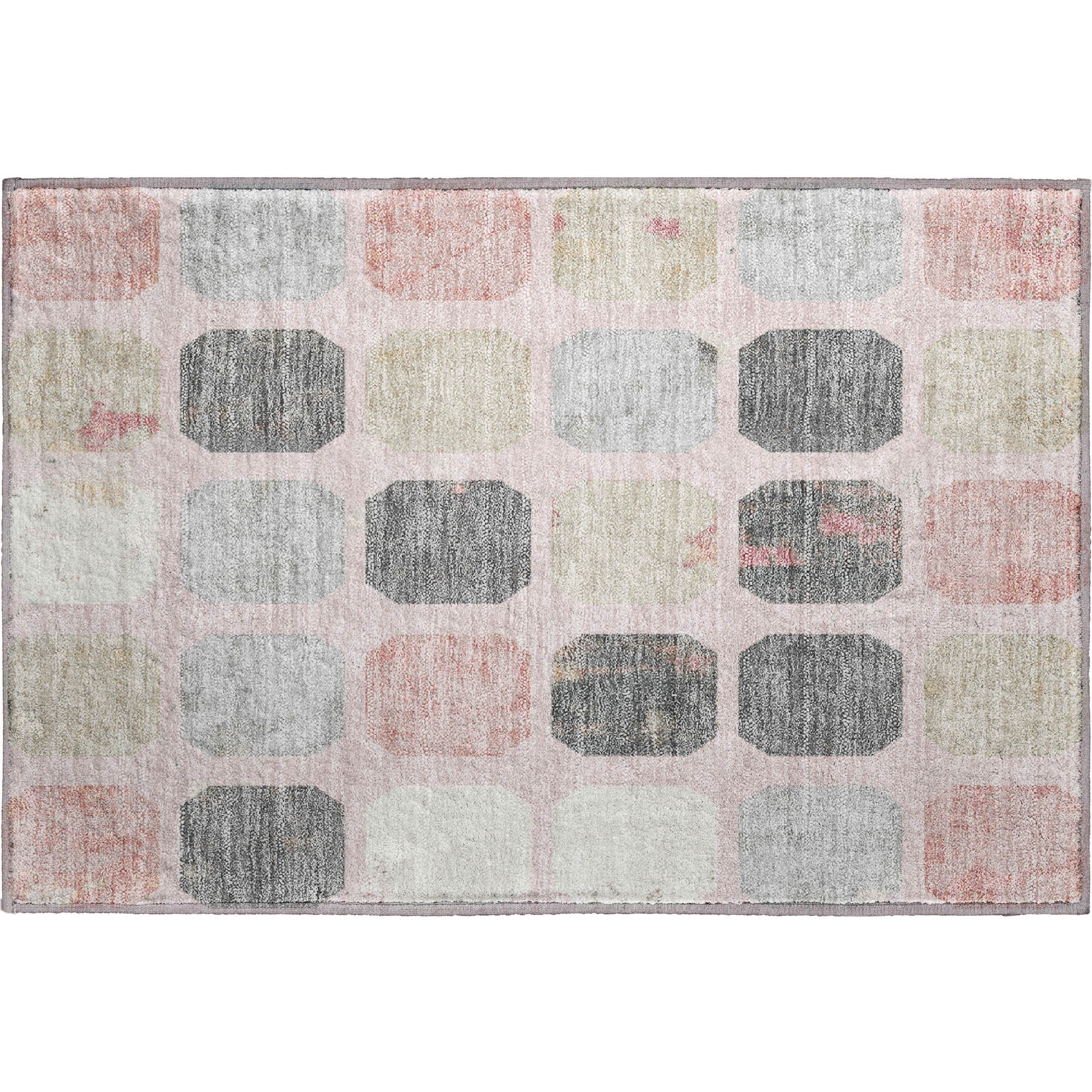 Athens Machine Washable Transitional Blush Pink Rug 1'8" x 2'6" #shape_Rectangle