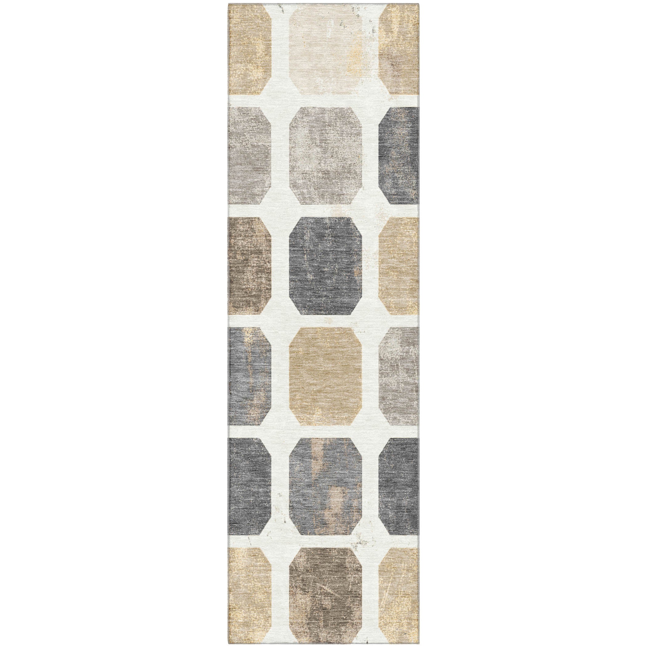Athens Machine Washable Transitional Ivory Rug 2'3" x 7'6" #shape_Runner