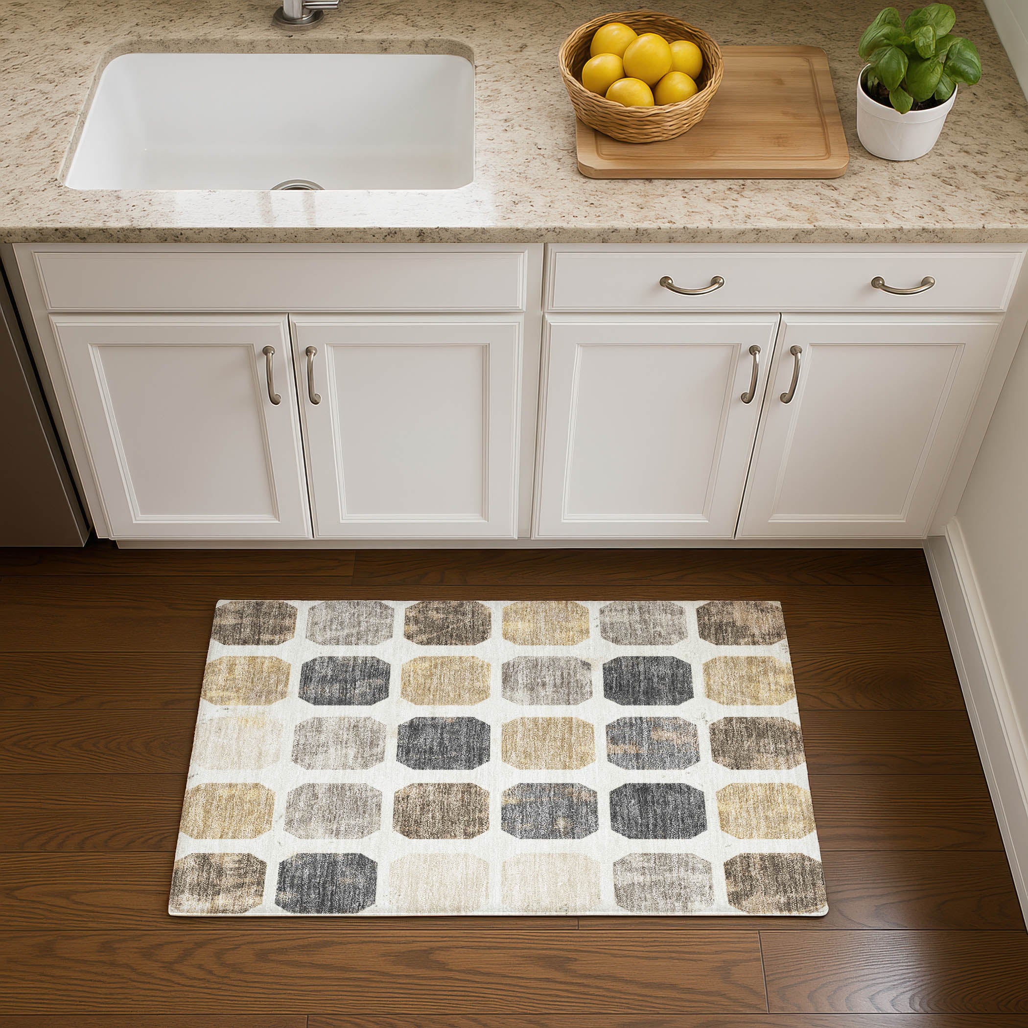 Athens Machine Washable Transitional Ivory Rug 1'8" x 2'6" #shape_Rectangle
