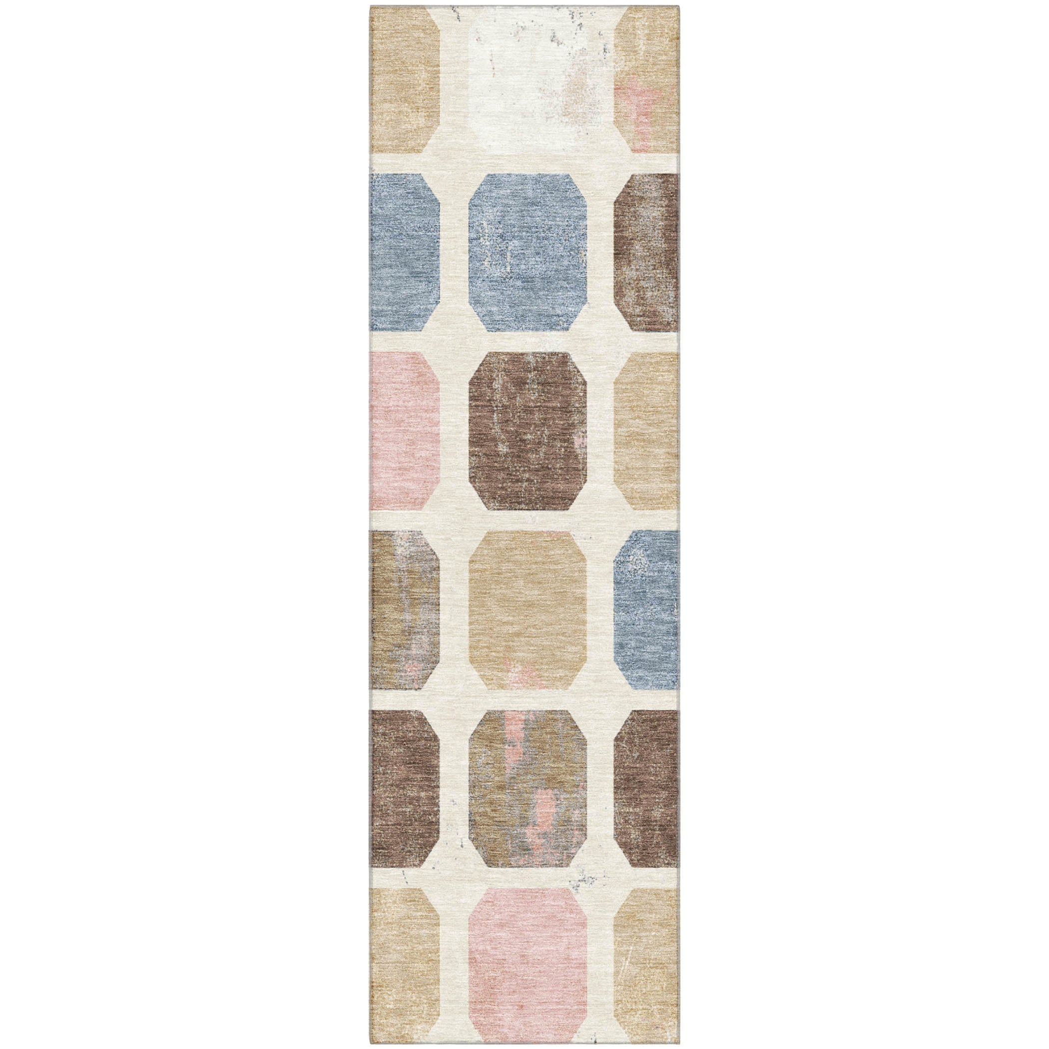 Athens Machine Washable Transitional Linen Ivory Rug 2'3" x 7'6" #shape_Runner